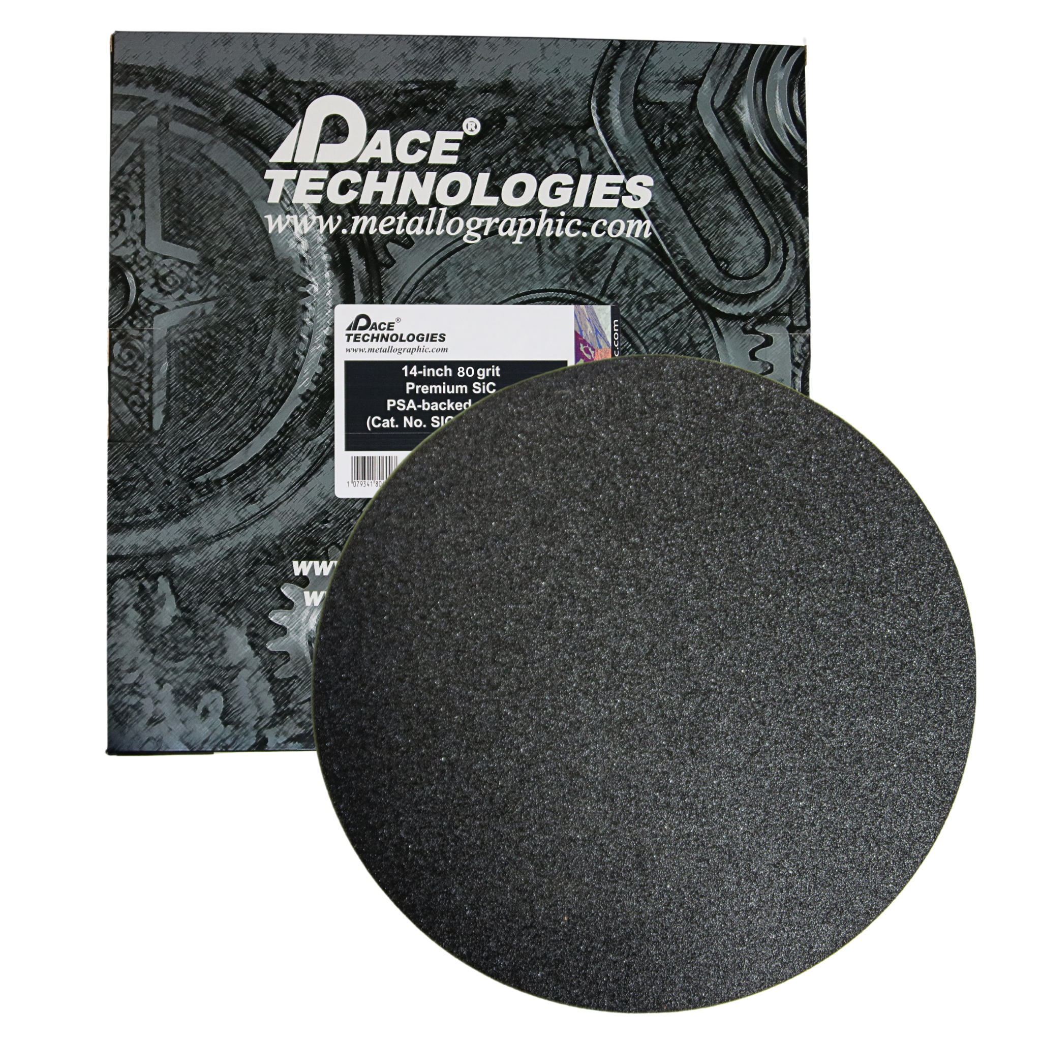 Papeles de lija de SiC de 14" con respaldo liso, grano 80, 100/caja, SIC-2114-080