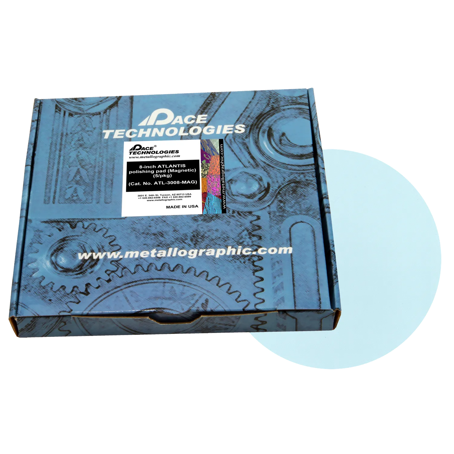 Almohadilla de pulido ATLANTIS de 8" con caucho magnético, ATL-3008-MAG