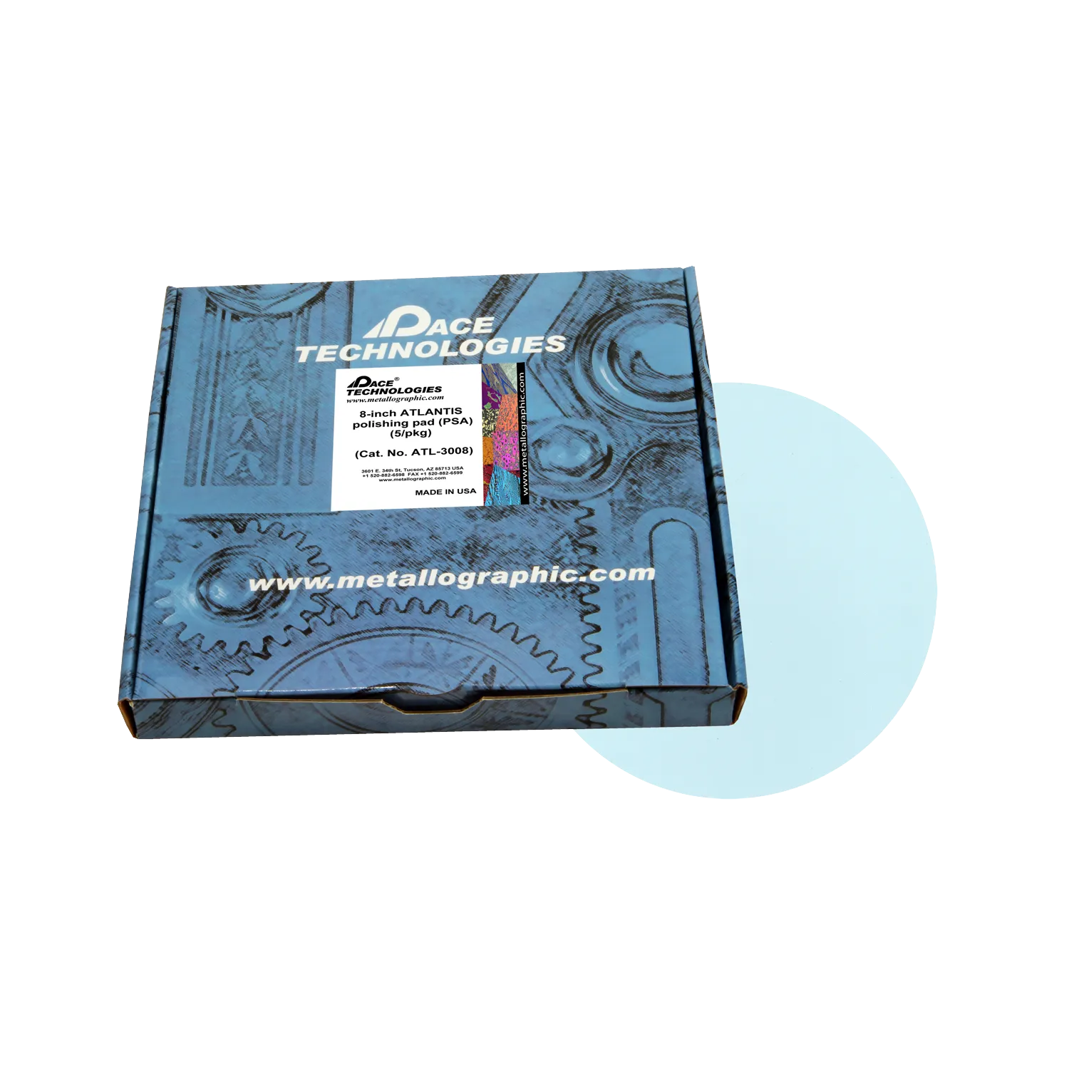 Almohadilla de pulido ATLANTIS de 8" con respaldo de PSA, ATL-3008