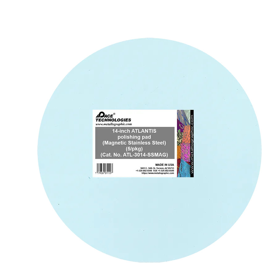 Almohadilla de pulido ATLANTIS de 14" con respaldo de acero inoxidable magnético, ATL-3014-SSMAG
