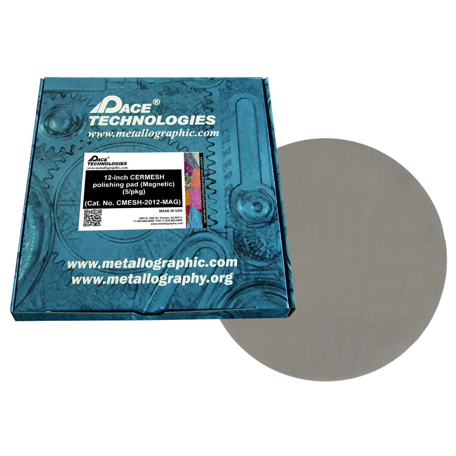 Almohadilla de pulido CERMESH de 12" con caucho magnético, CMESH-2012-MAG