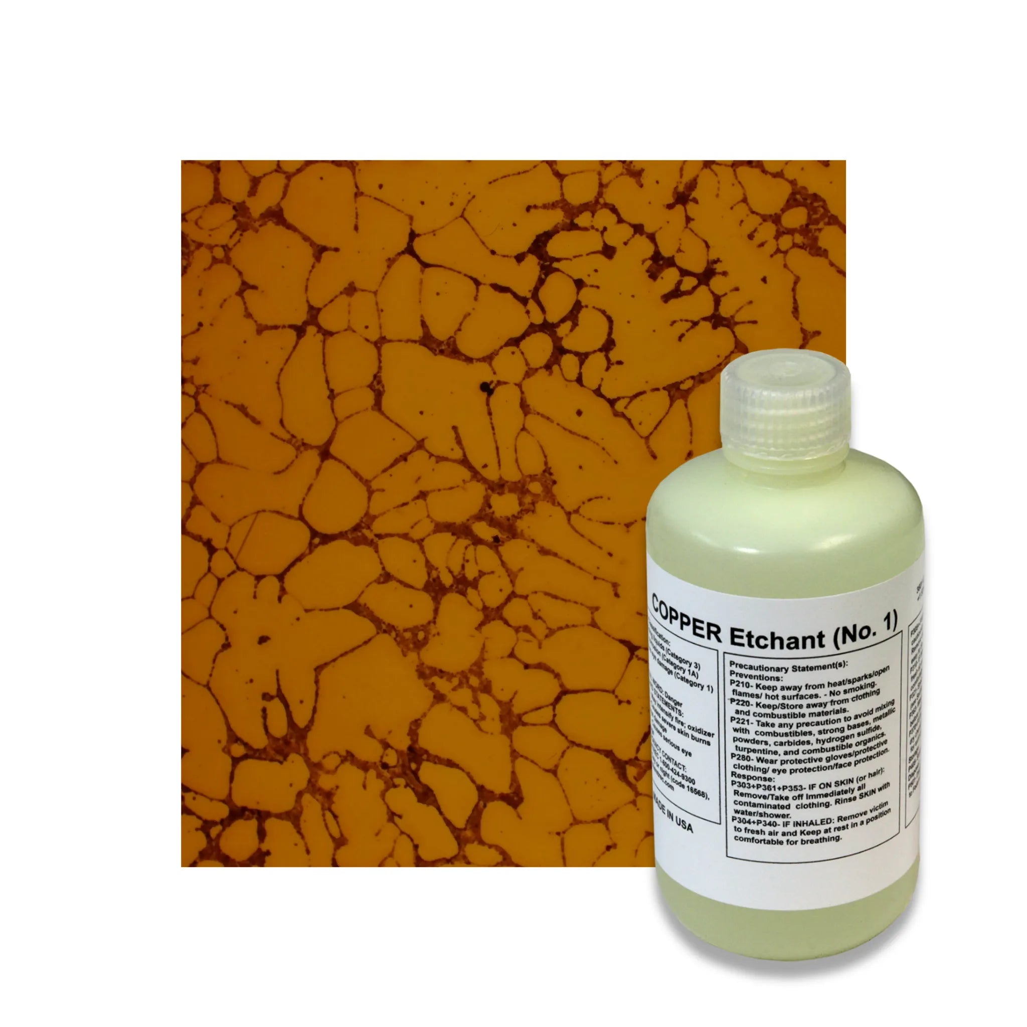 Cobre y latón (ácido nítrico y agua Dl), cobre n.º 1