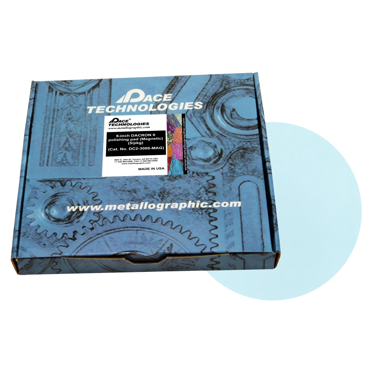 8" DACRON II Polishing Pad with Magnetic Rubber, DC2-3008-MAG