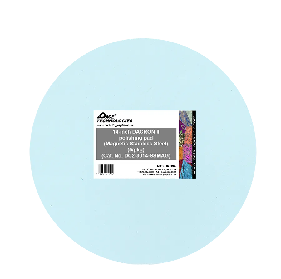 Almohadilla de pulido DACRON II de 14" con respaldo de acero inoxidable magnético, DC2-3014-SSMAG
