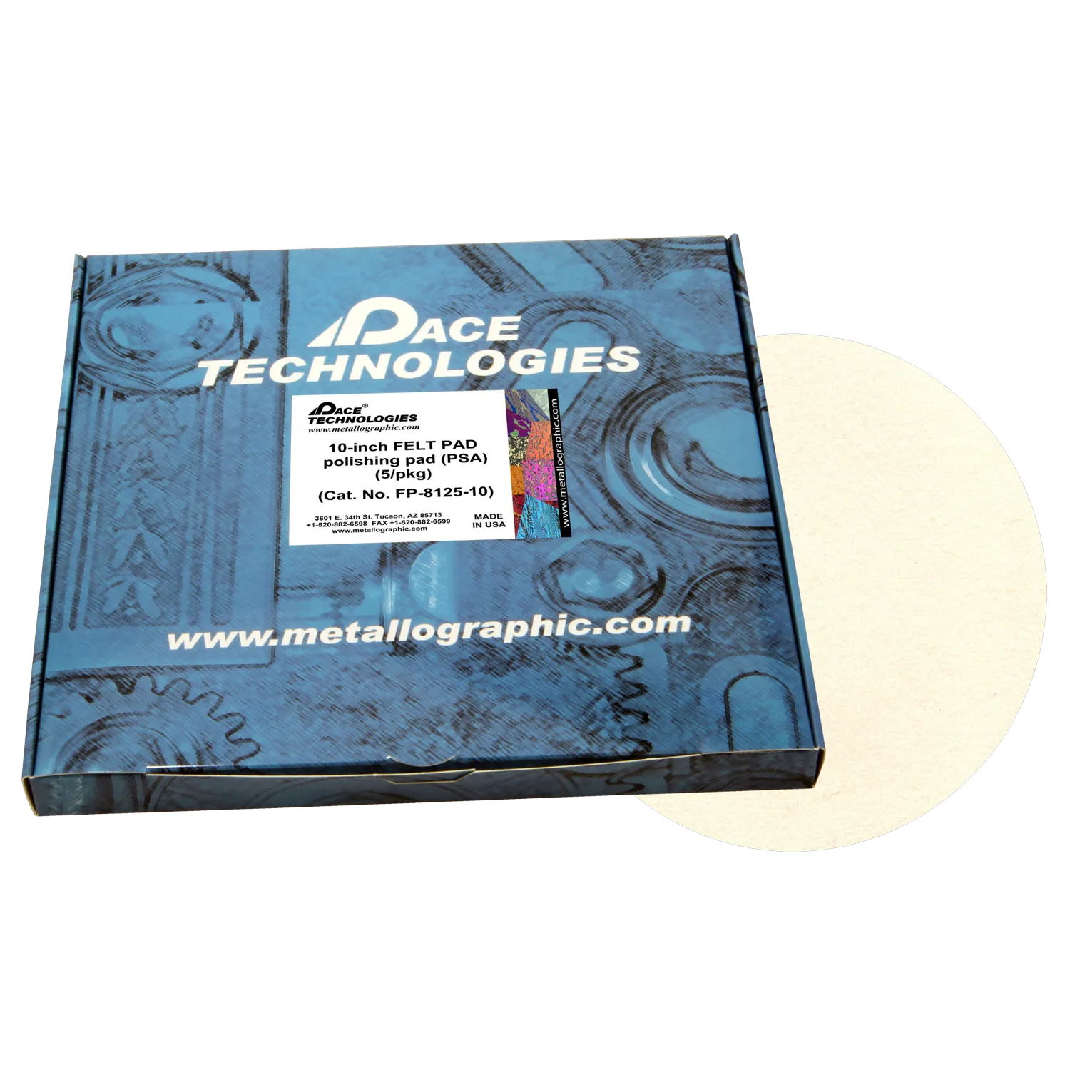 10" FELTPAD Polishing Pad with PSA backed, FP-8125-10
