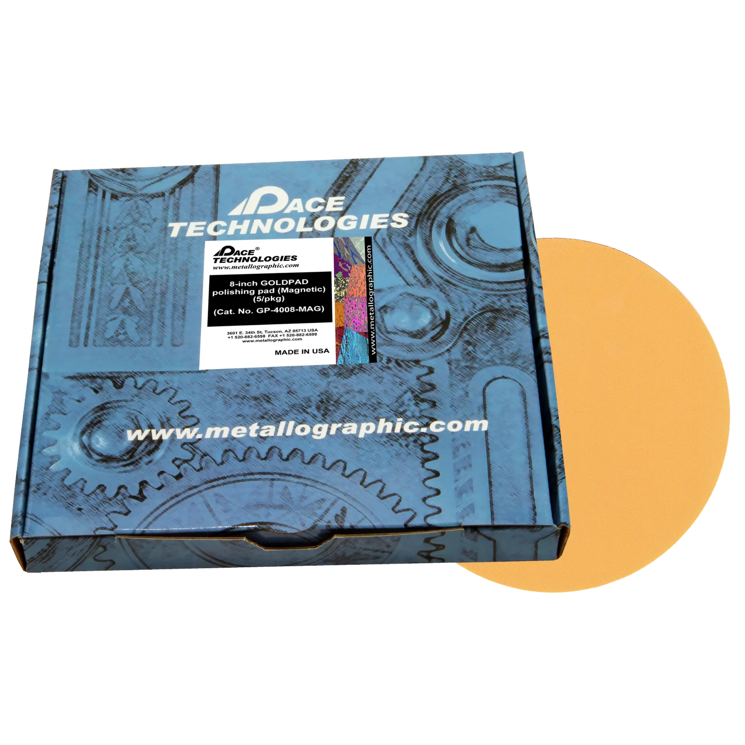 Almohadilla de pulido GOLDPAD de 8" con caucho magnético, GP-4008-MAG