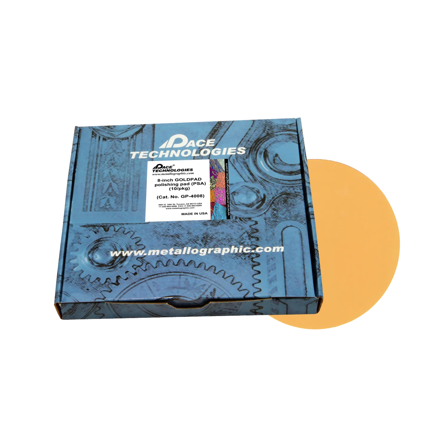 8" GOLDPAD Polishing Pad with PSA backed, GP-4008