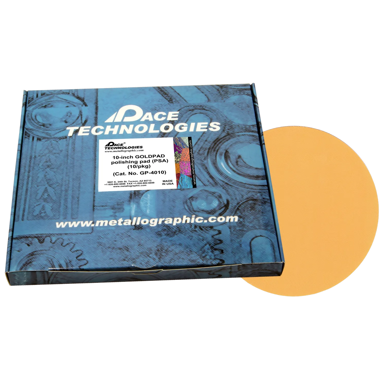 10" GOLDPAD Polishing Pad with PSA backed, GP-4010