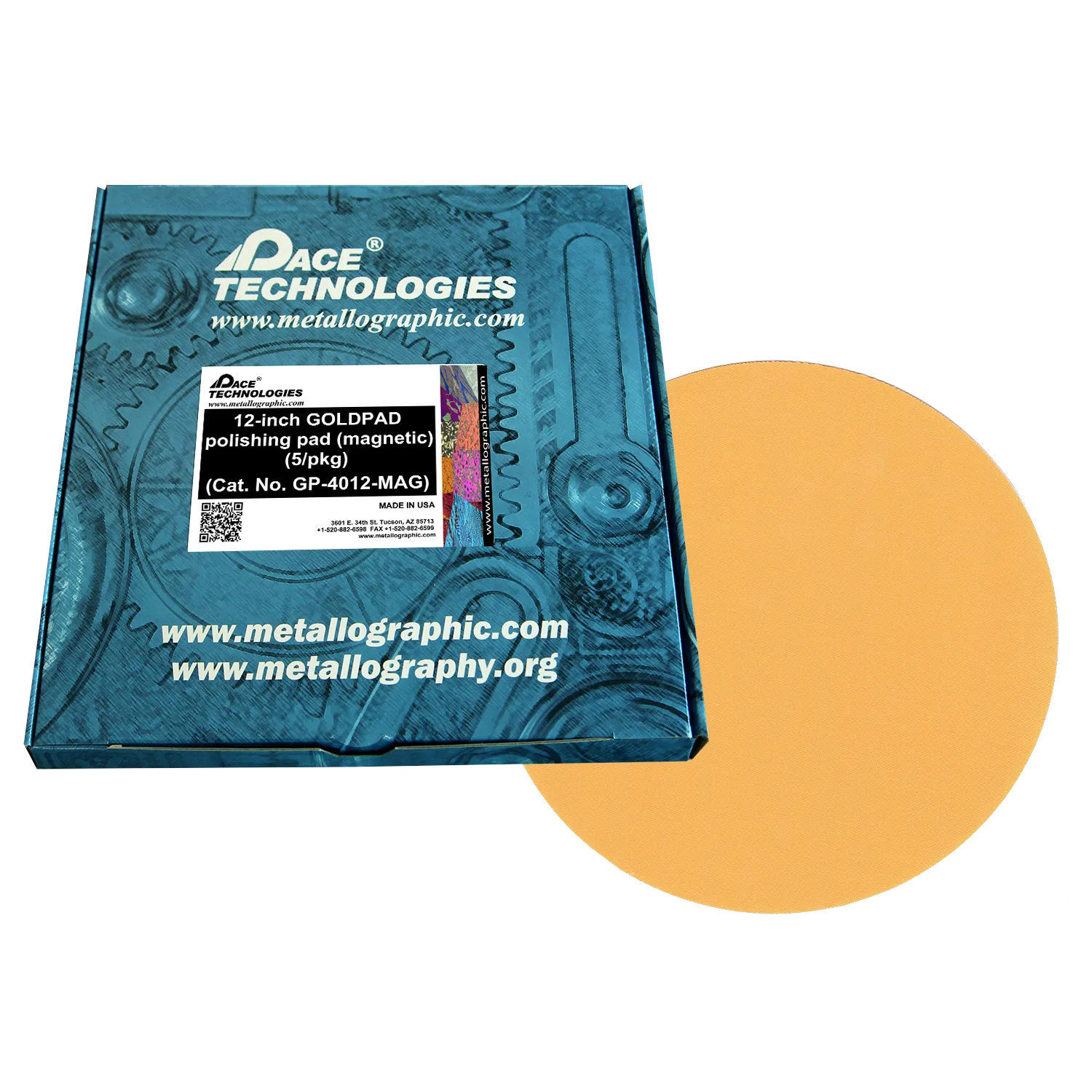 Almohadilla de pulido GOLDPAD de 12" con goma magnética, GP-4012-MAG