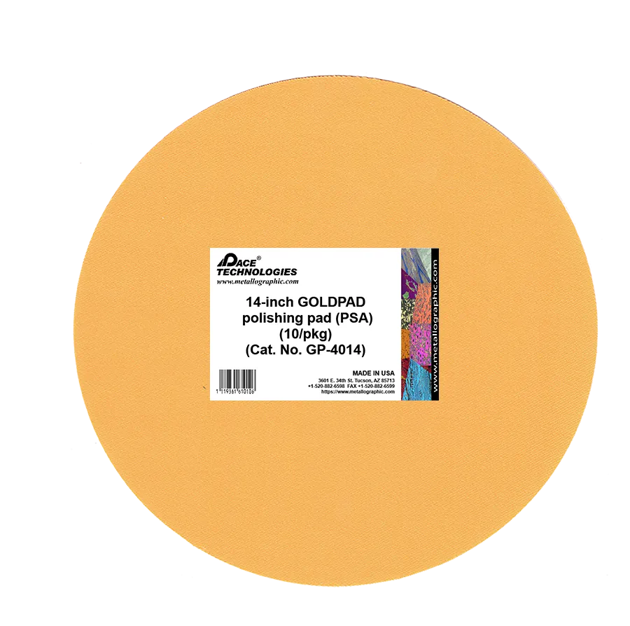 Almohadilla de pulido de malla metálica GOLDPAD de 14" con respaldo de PSA, GP-4014