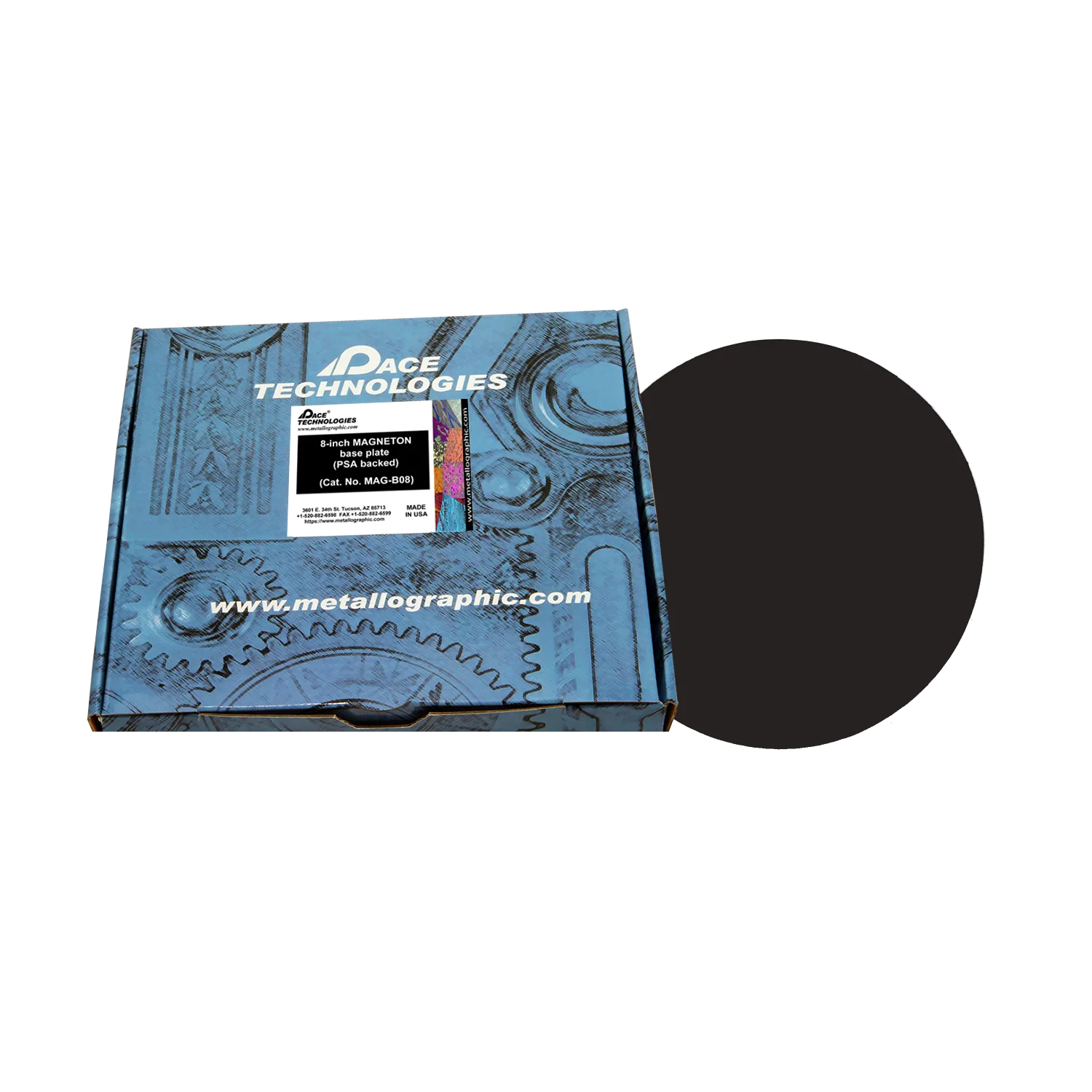 Placa base magnética MAGNETON de 8" con respaldo de PSA, MAG-B08