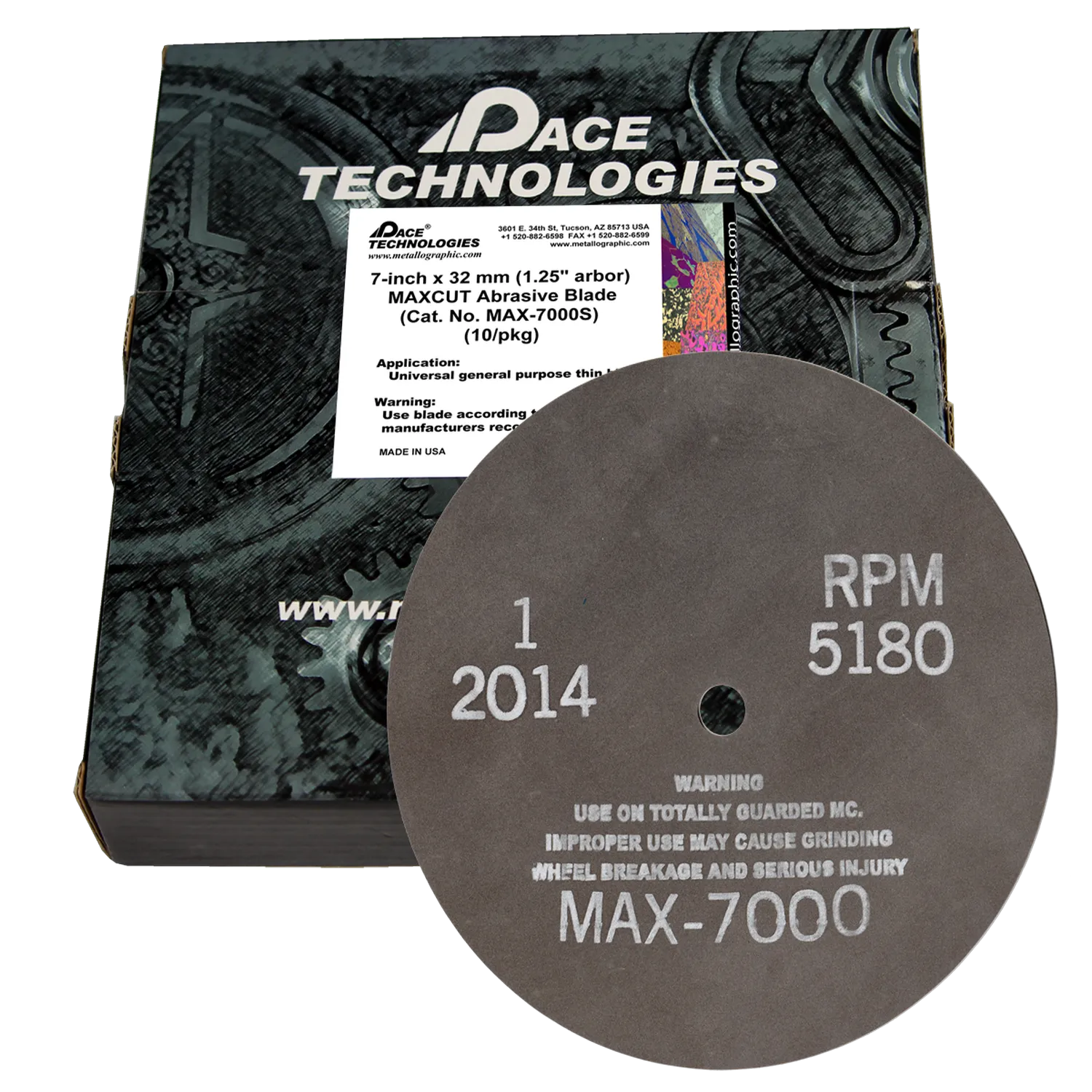 Abrasive Wafering Blade, 7 inch x 1/2 inch, MAX-7000S