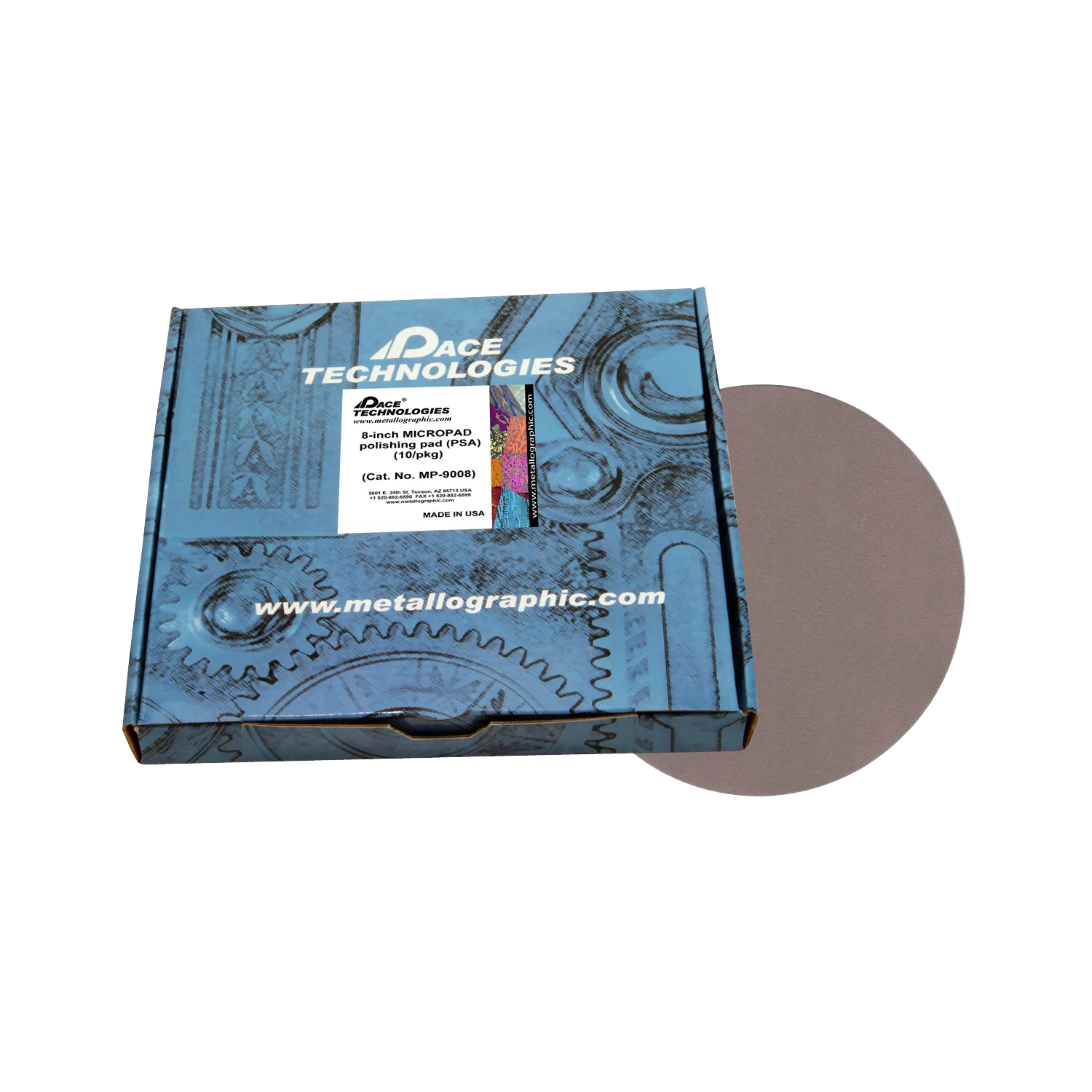 Almohadilla de pulido MICROPAD de 8" con respaldo de PSA, MP-9008