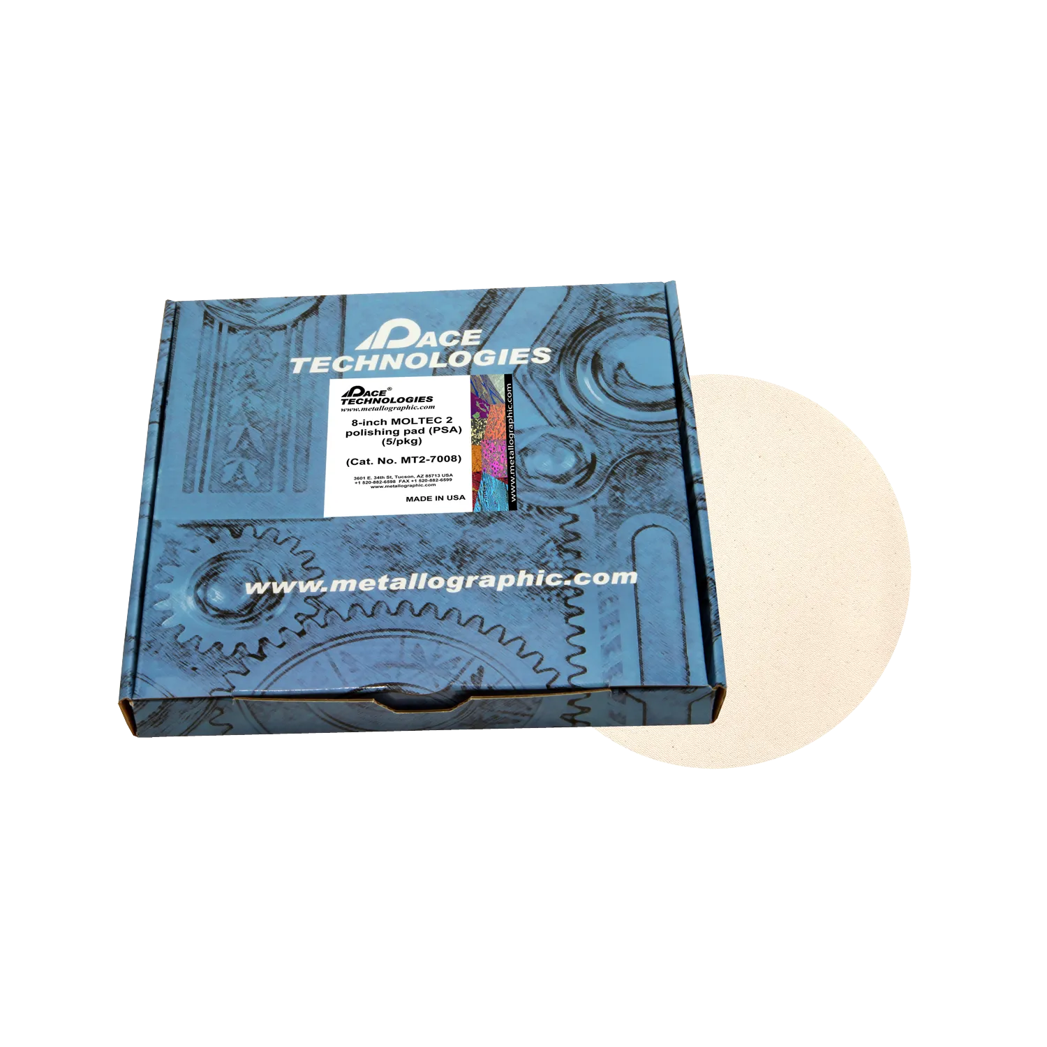 Almohadilla de pulido MOLTEC de 8" con respaldo de PSA, MT2-7008