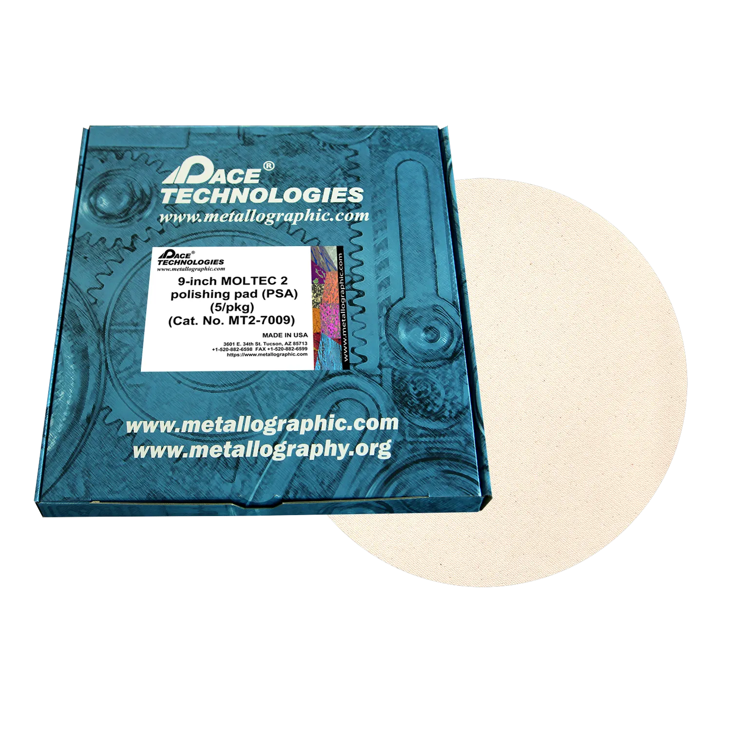 9" MOLTEC 2 Polishing Pad with PSA backed, MT2-7009
