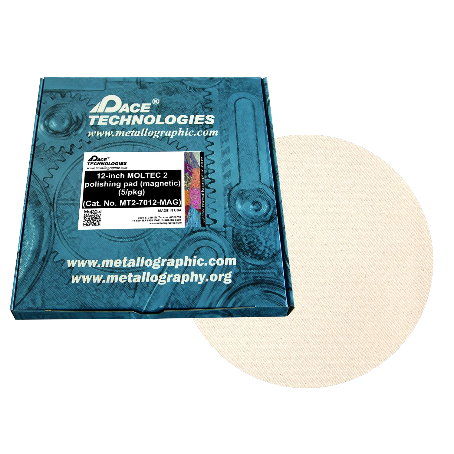 12" MOLTEC 2 Polishing Pad with Magnetic Rubber, MT2-7012-MAG