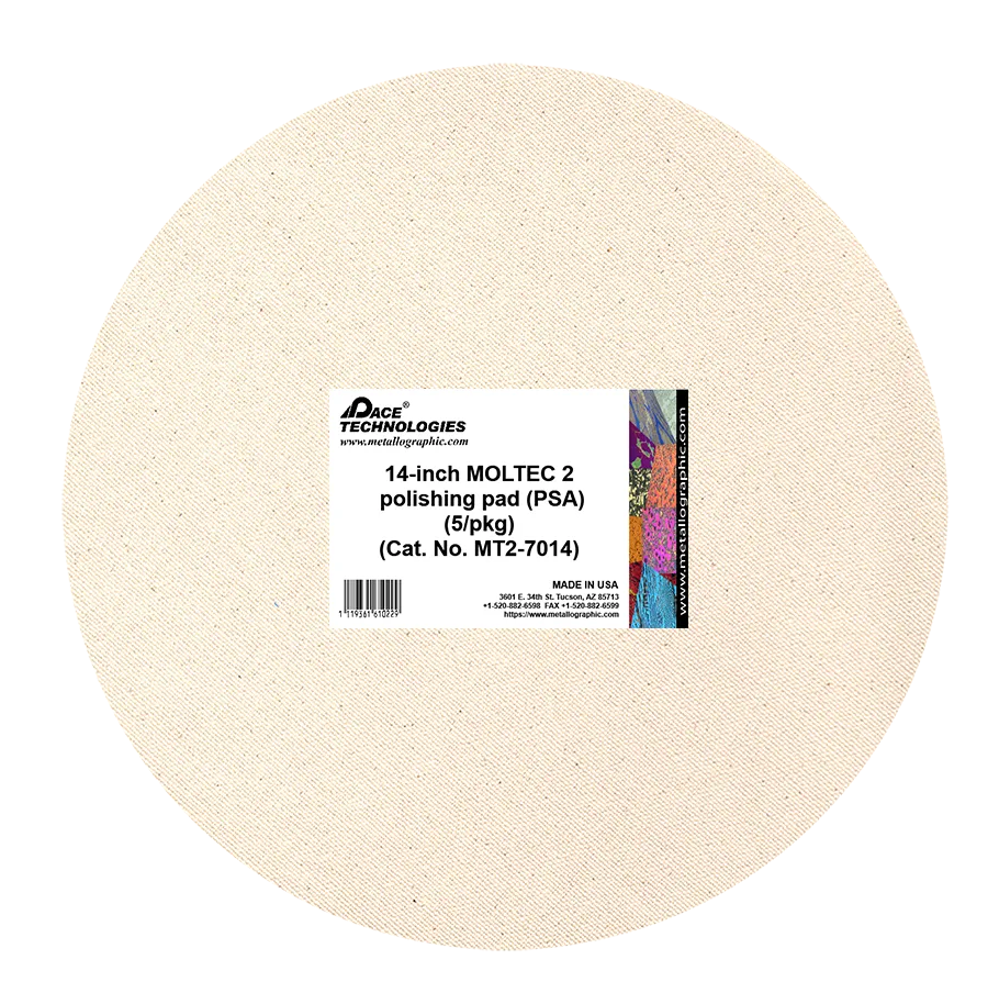 Almohadilla de pulido de malla metálica MOLTEC 2 de 14" con respaldo de PSA, MT2-7014