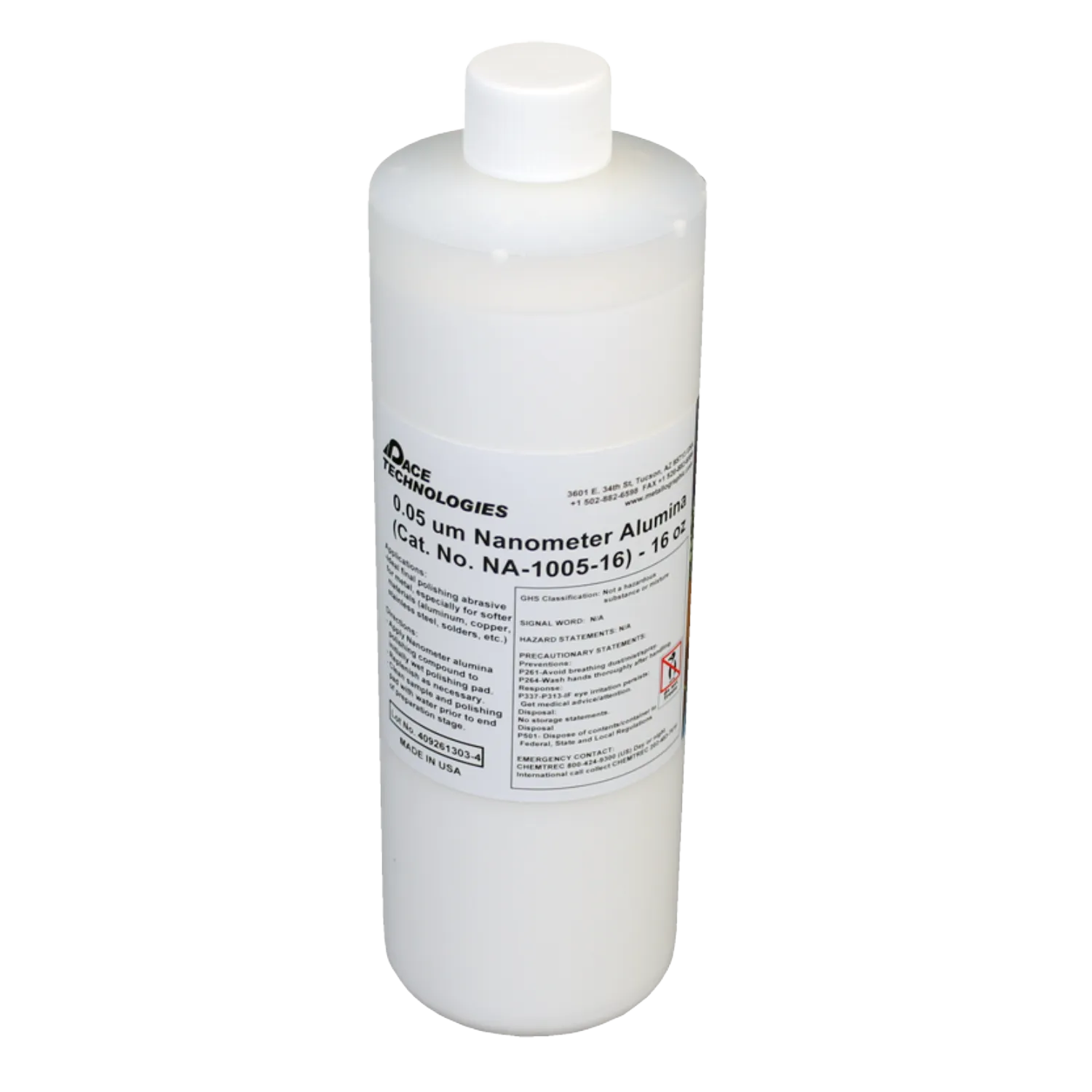 NANÓMETRO Suspensión de alúmina policristalina (pH 10), 0,05 micrones, NA-1005