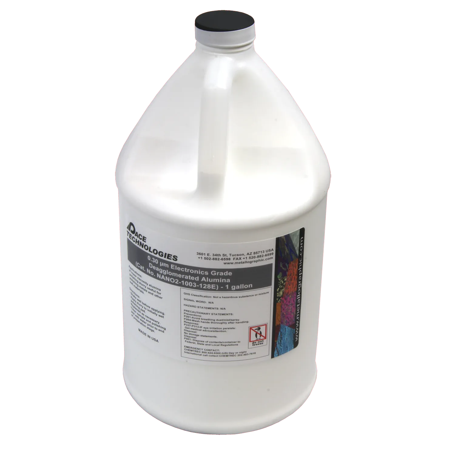 Suspensión de pulido de alúmina desaglomerada de grado electrónico, 0,30 micrones, NANO2-1003-E