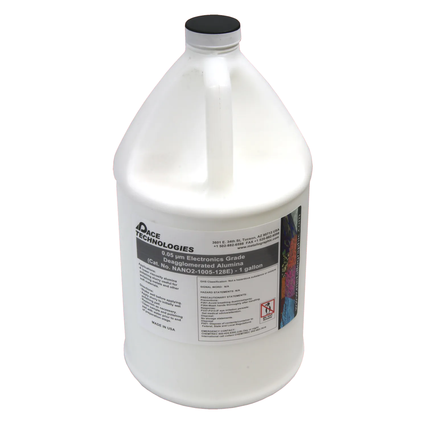 Suspensión de pulido de alúmina desaglomerada de grado electrónico, 0,05 micrones, NANO2-1005-E