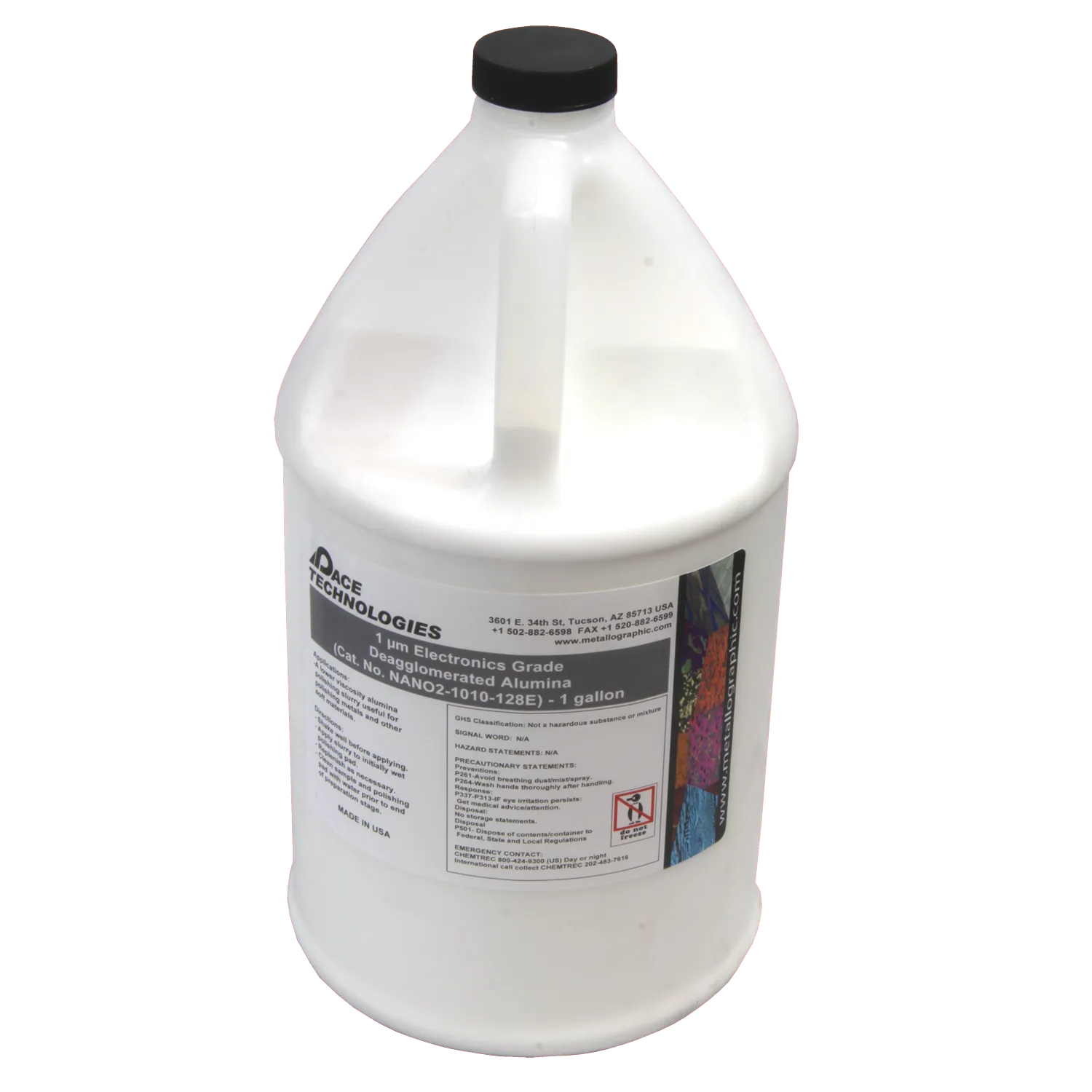 Suspensión de pulido de alúmina desaglomerada de grado electrónico, 1 micra, NANO2-1010-E