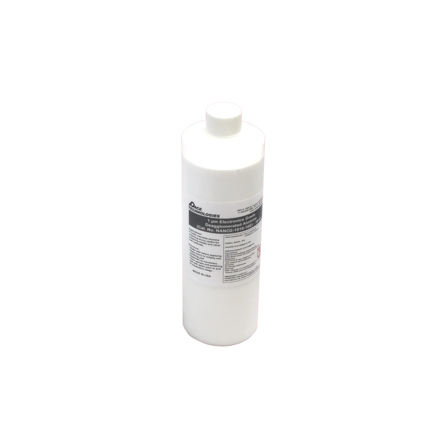 Suspensión de pulido de alúmina desaglomerada de grado electrónico, 1 micra, NANO2-1010-E