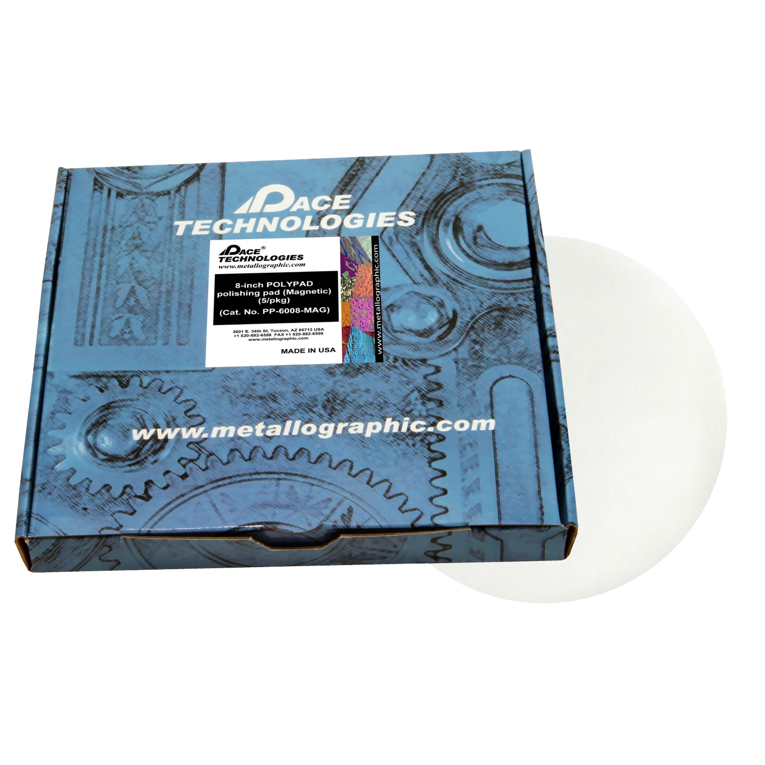 Almohadilla de pulido POLYPAD de 8" con caucho magnético, PP-6008-MAG