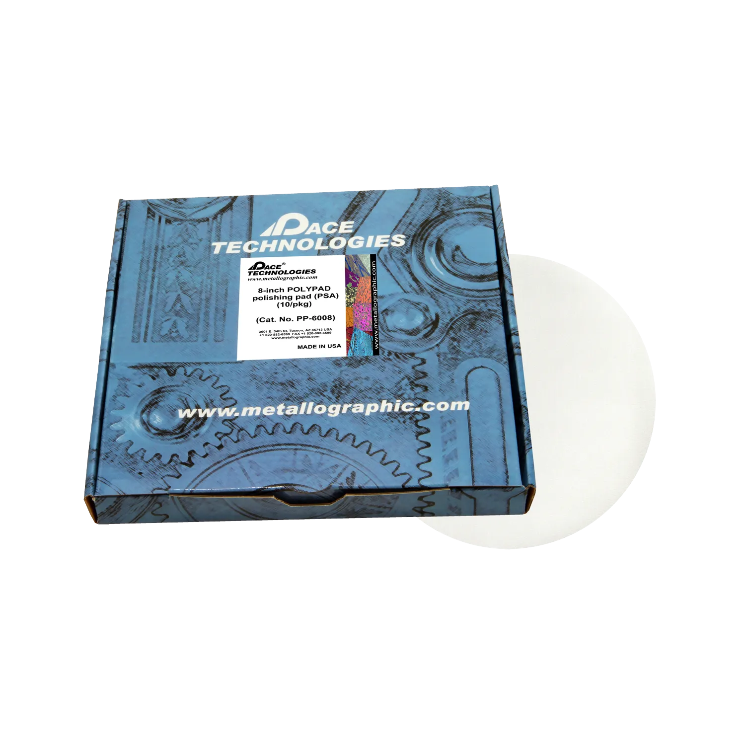 Almohadilla de pulido POLYPAD de 8" con respaldo de PSA, PP-6008