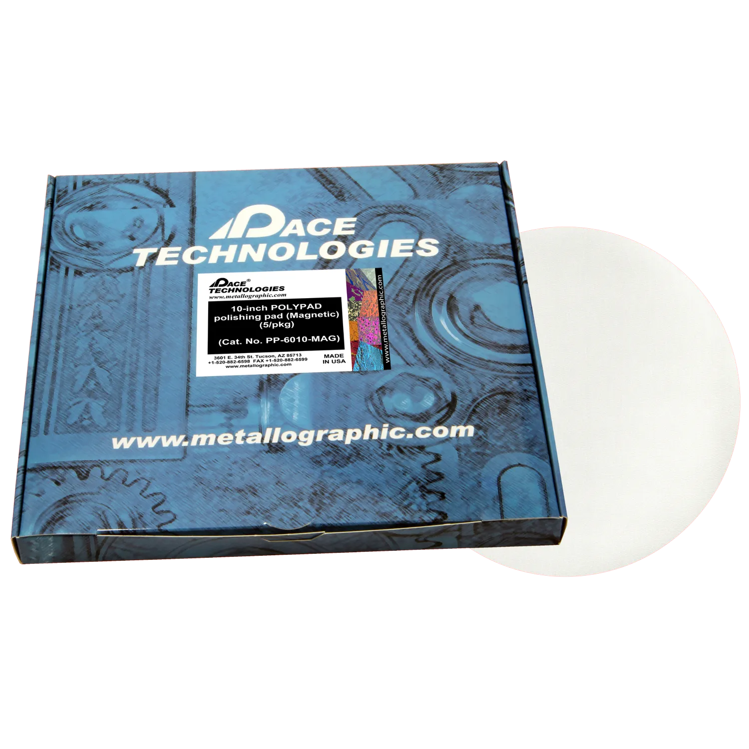 Almohadilla de pulido POLYPAD de 10" con caucho magnético, PP-6010-MAG