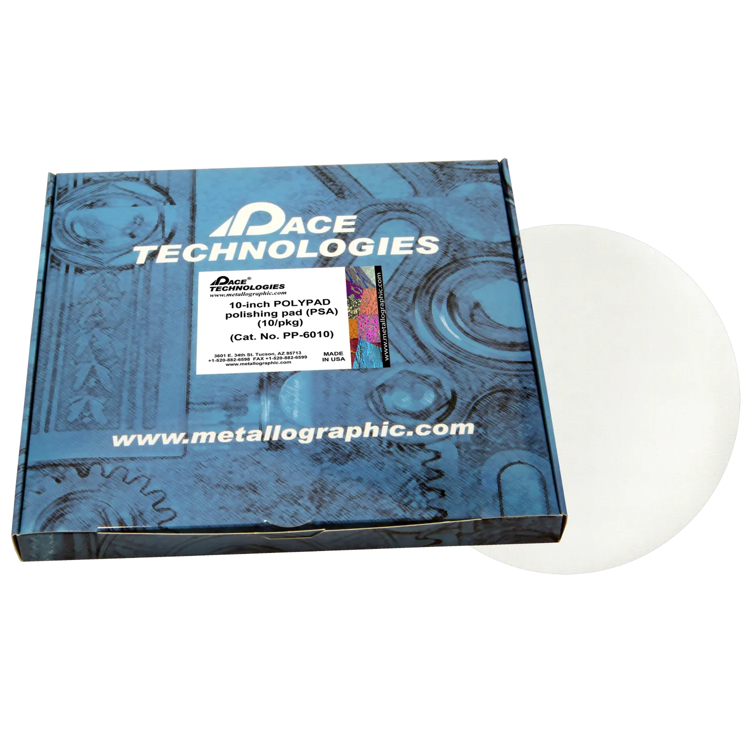 Almohadilla de pulido POLYPAD de 10" con respaldo de PSA, PP-6010