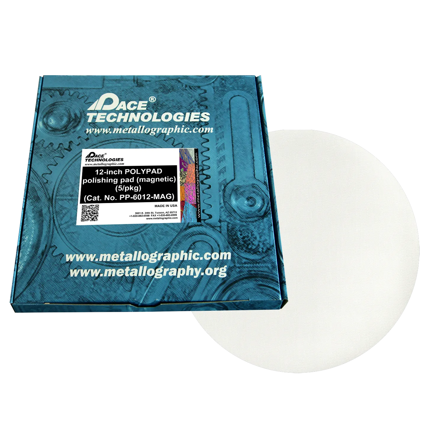 Almohadilla de pulido POLYPAD de 12" con caucho magnético, PP-6012-MAG