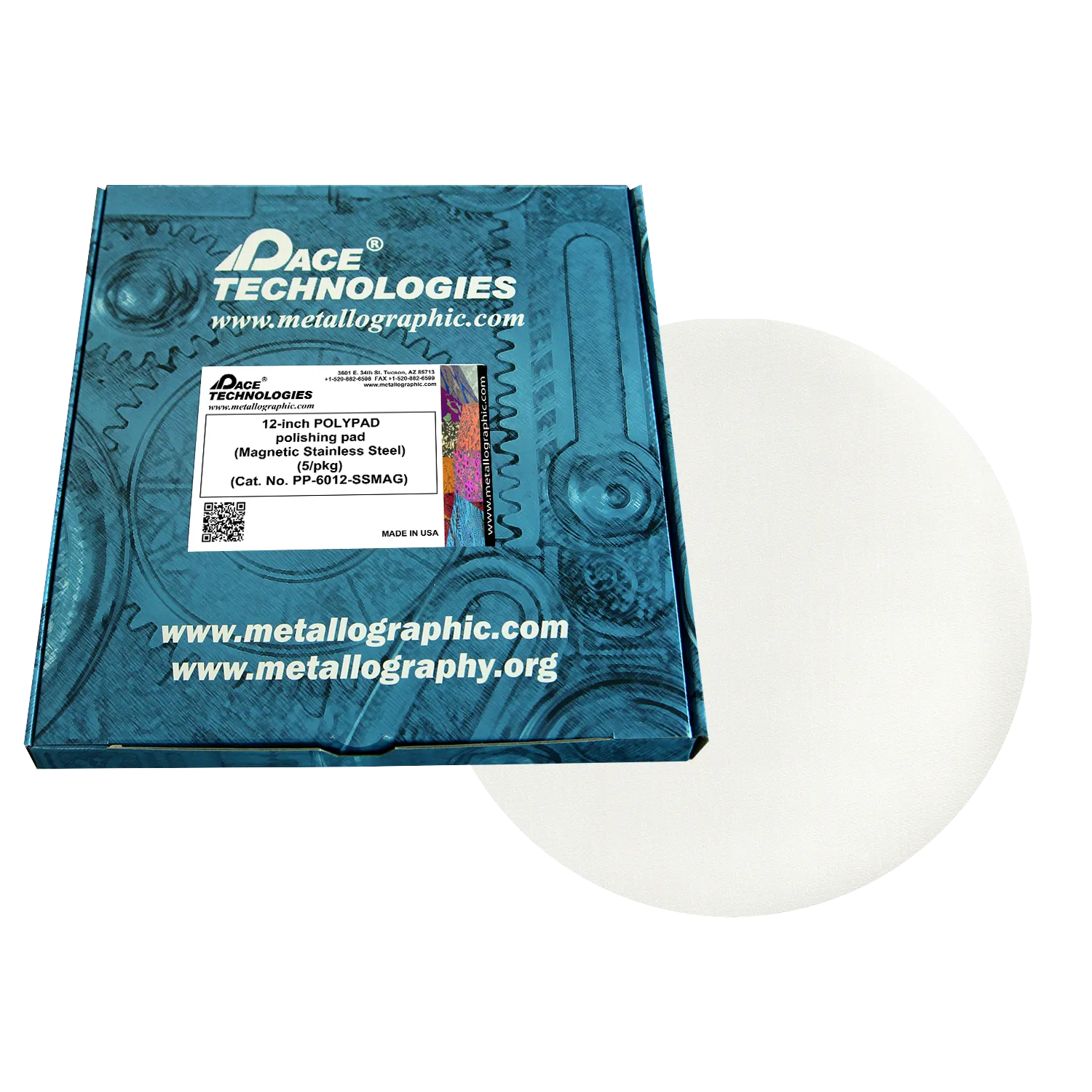 Almohadilla de pulido POLYPAD de 12" con respaldo magnético de acero inoxidable, PP-6012-SSMAG