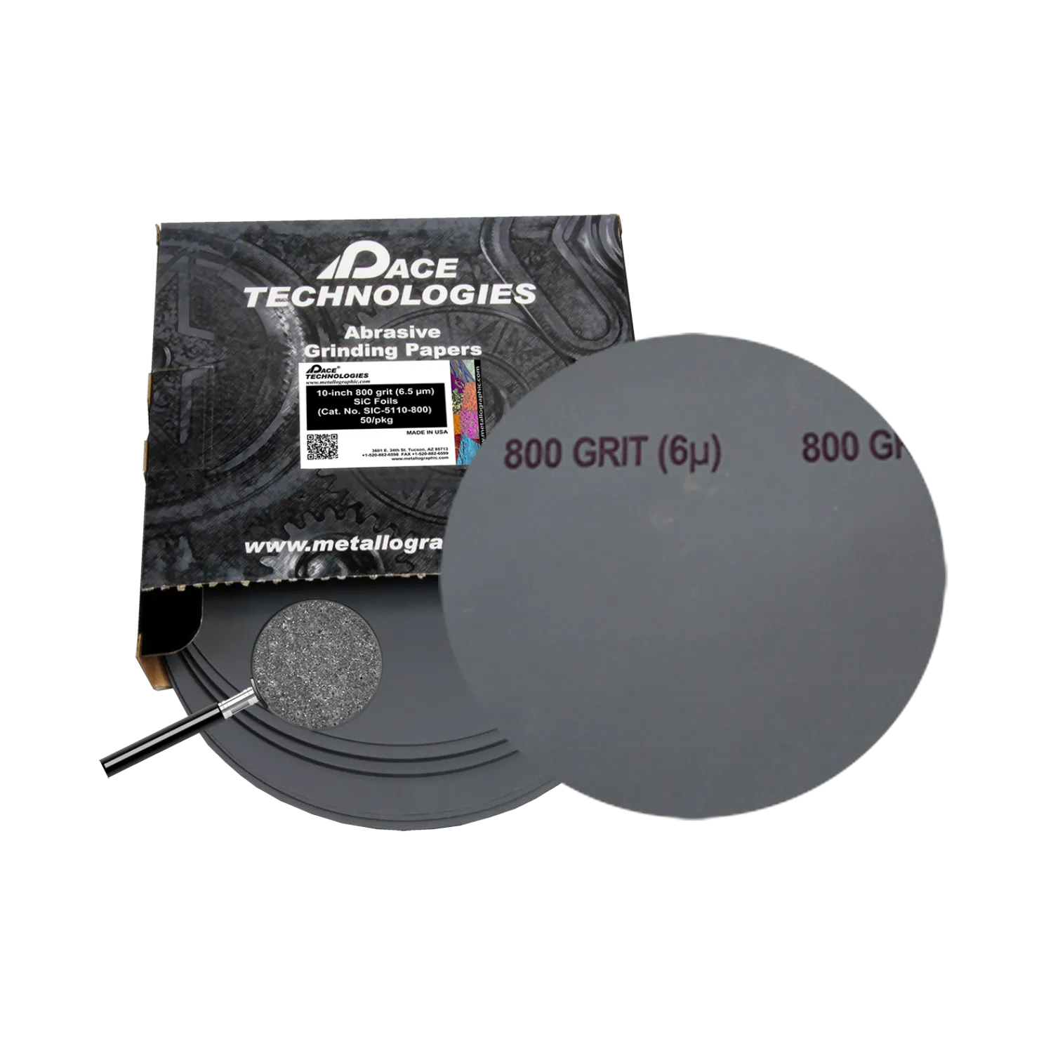10" SiC Foil Abrasive Grinding, 800 grit, 50/box, SIC-5110-800