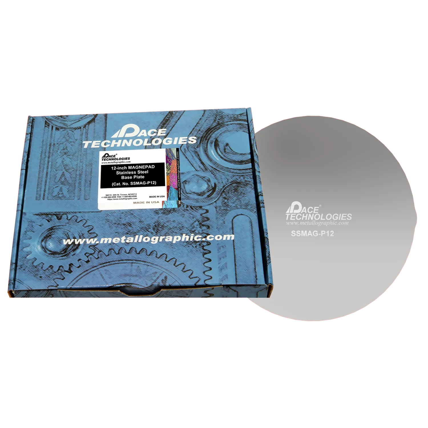 Placa base magnética de acero inoxidable MAGNEPAD de 12", SSMAG-P12