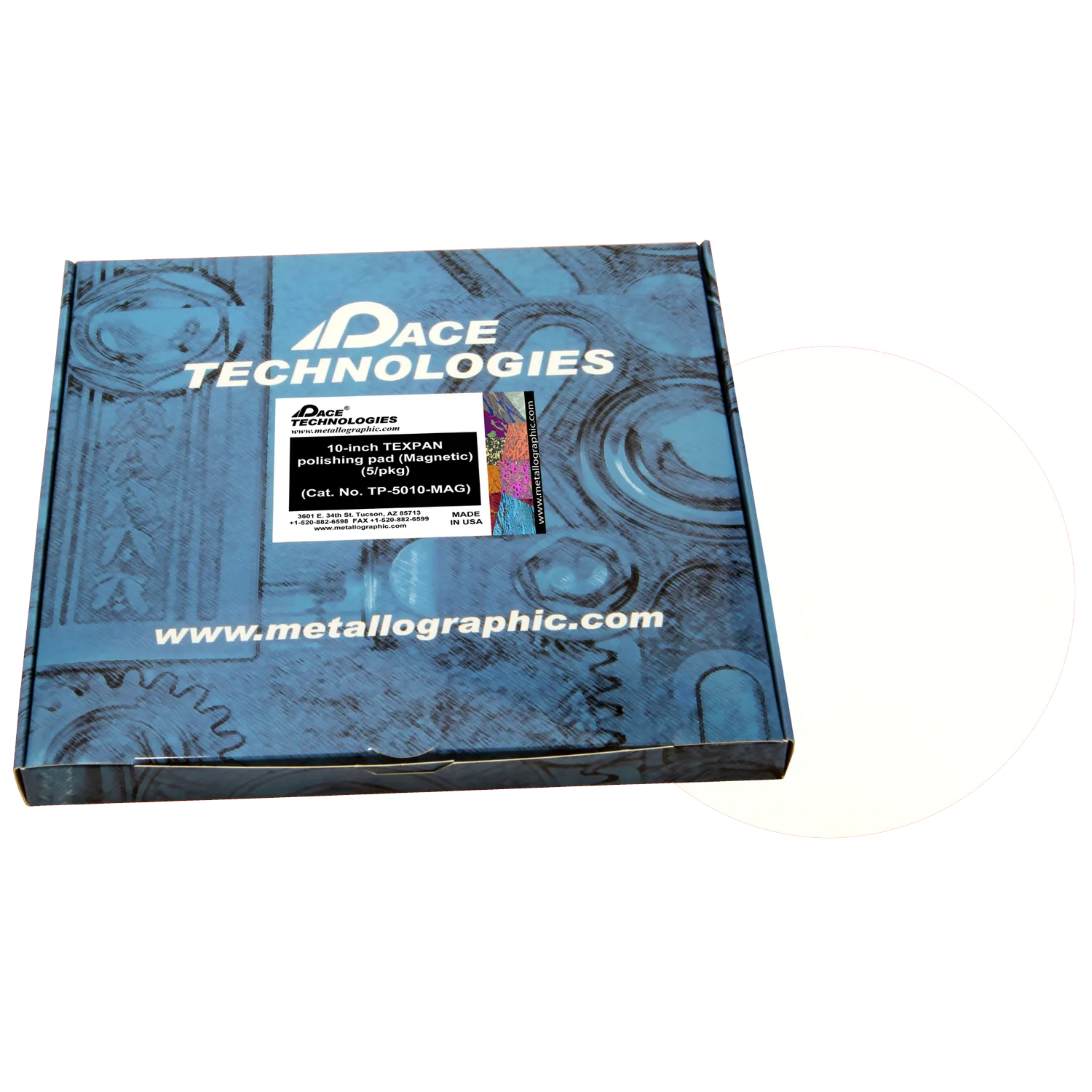 Almohadilla de pulido TEXPAN de 10" con caucho magnético, TP-5010-MAG