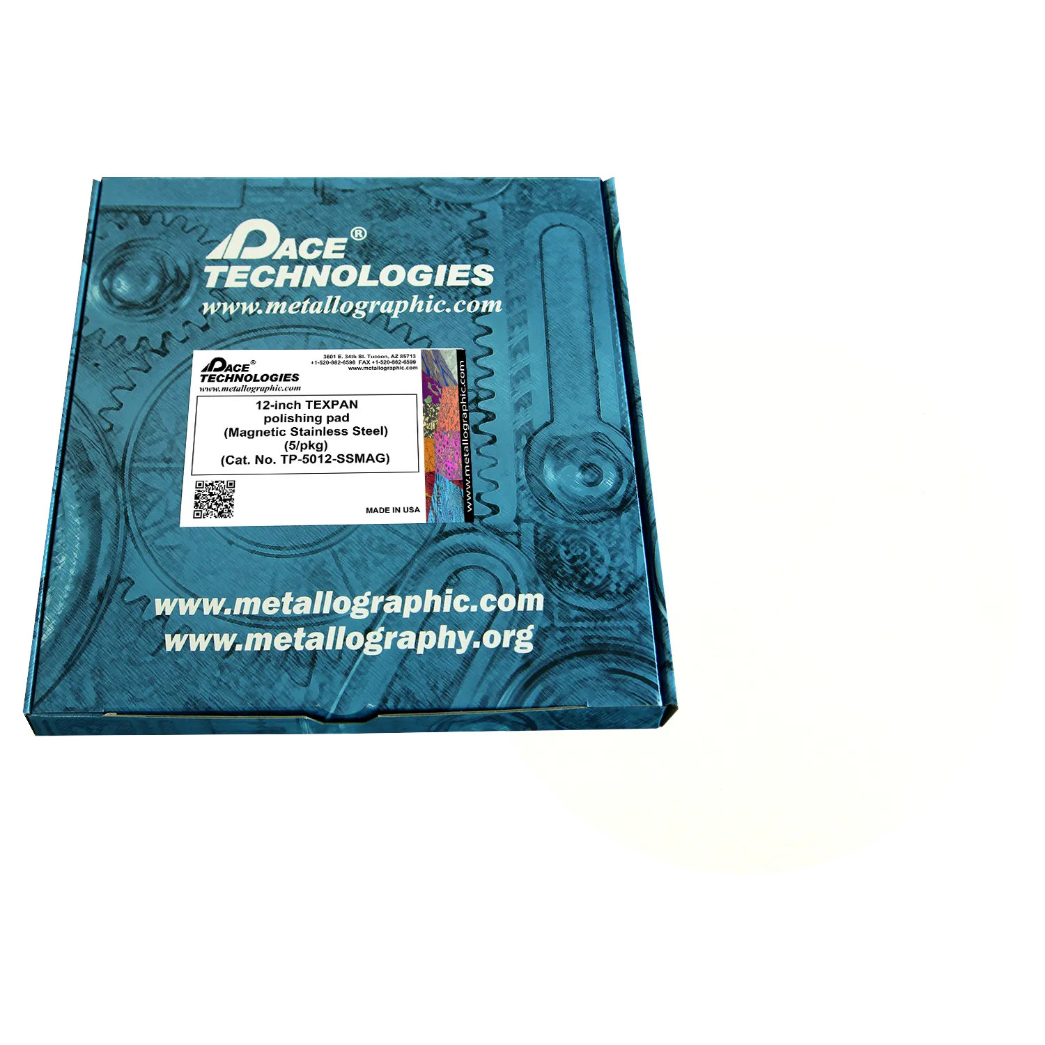 12" TEXPAN Polishing Pad with Magnetic Stainless Steel Backing, TP-5012-SSMAG