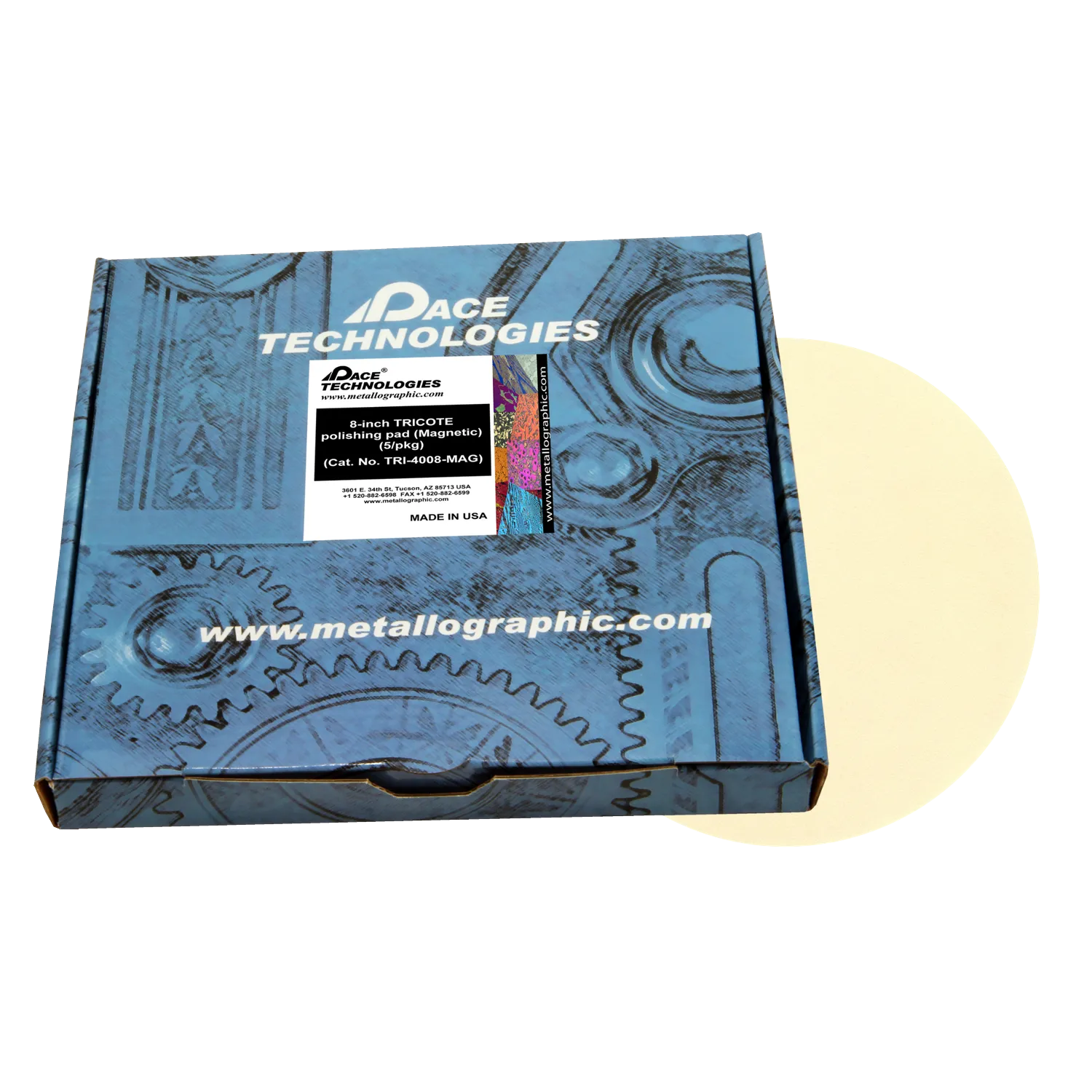 8" TRICOTE Polishing Pad with Magnetic Rubber, TRI-4008-MAG