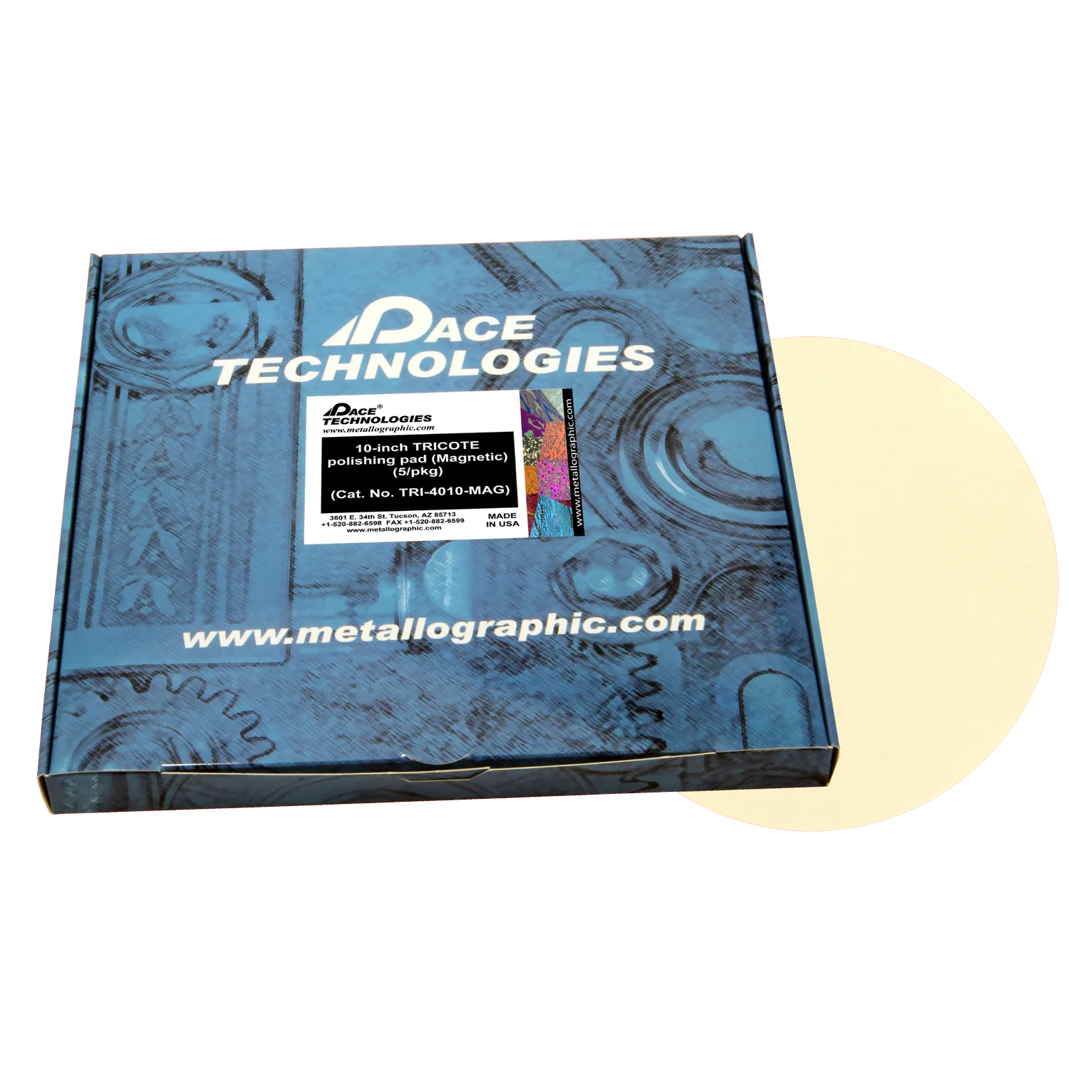 Almohadilla de pulido TRICOTE de 10" con caucho magnético, TRI-4010-MAG