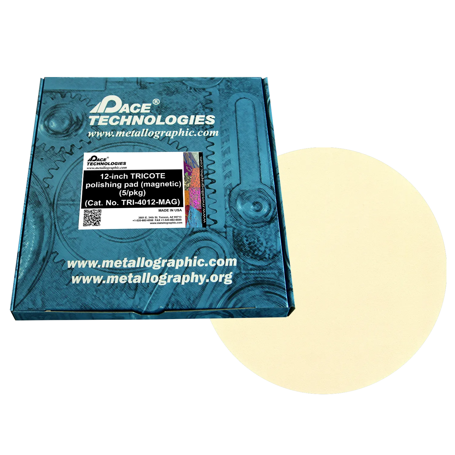 12" TRICOTE Polishing Pad with Magnetic Rubber, TRI-4012-MAG