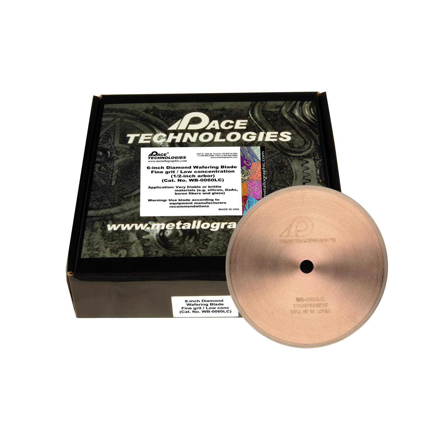 Hoja de diamante para obleas de 6" (grano fino/baja concentración), WB-0060LC