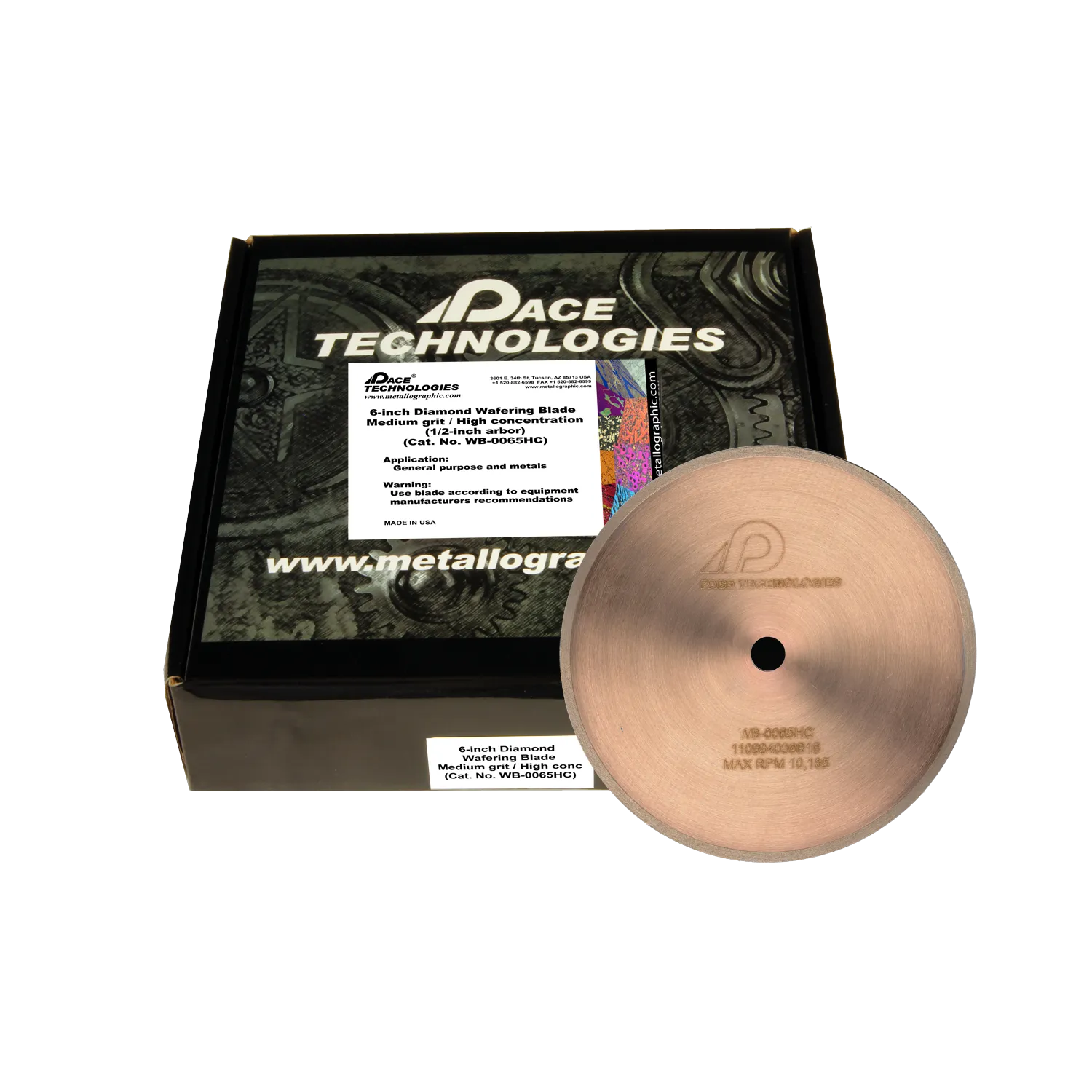 Hoja de diamante para obleas de 6" (grano medio/alta concentración), WB-0065HC