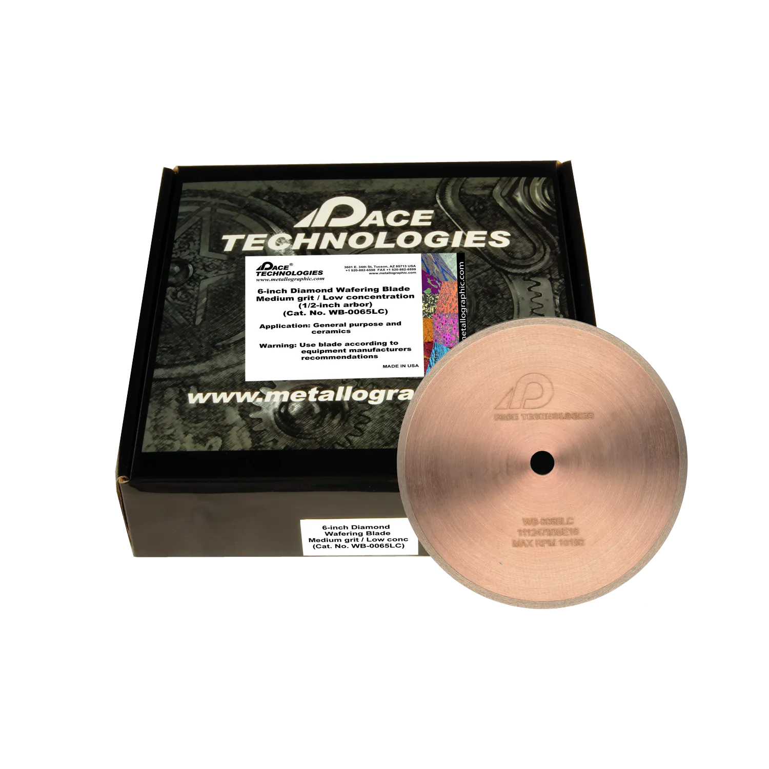 Hoja de diamante para obleas de 6" (grano medio/baja concentración), WB-0065LC