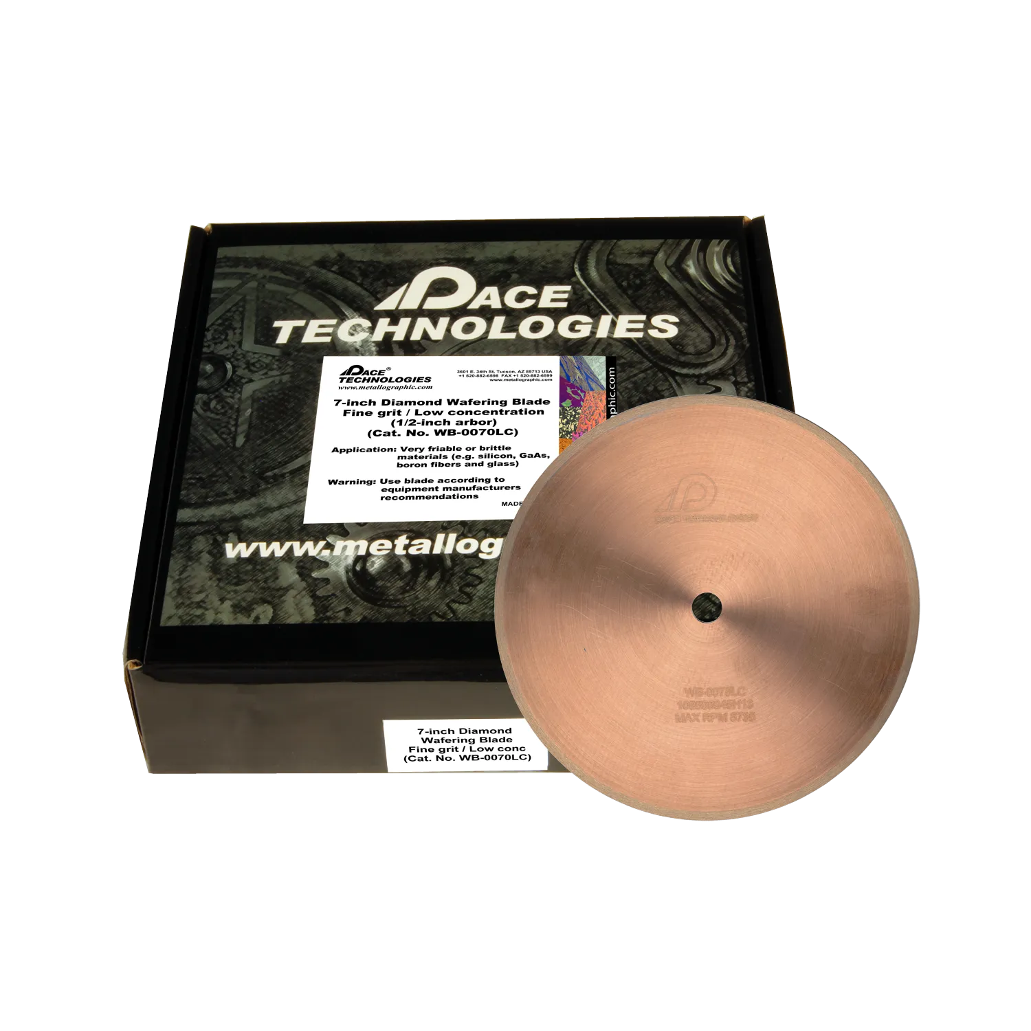 Hoja de diamante para obleas de 7" (grano fino/baja concentración), WB-0070LC