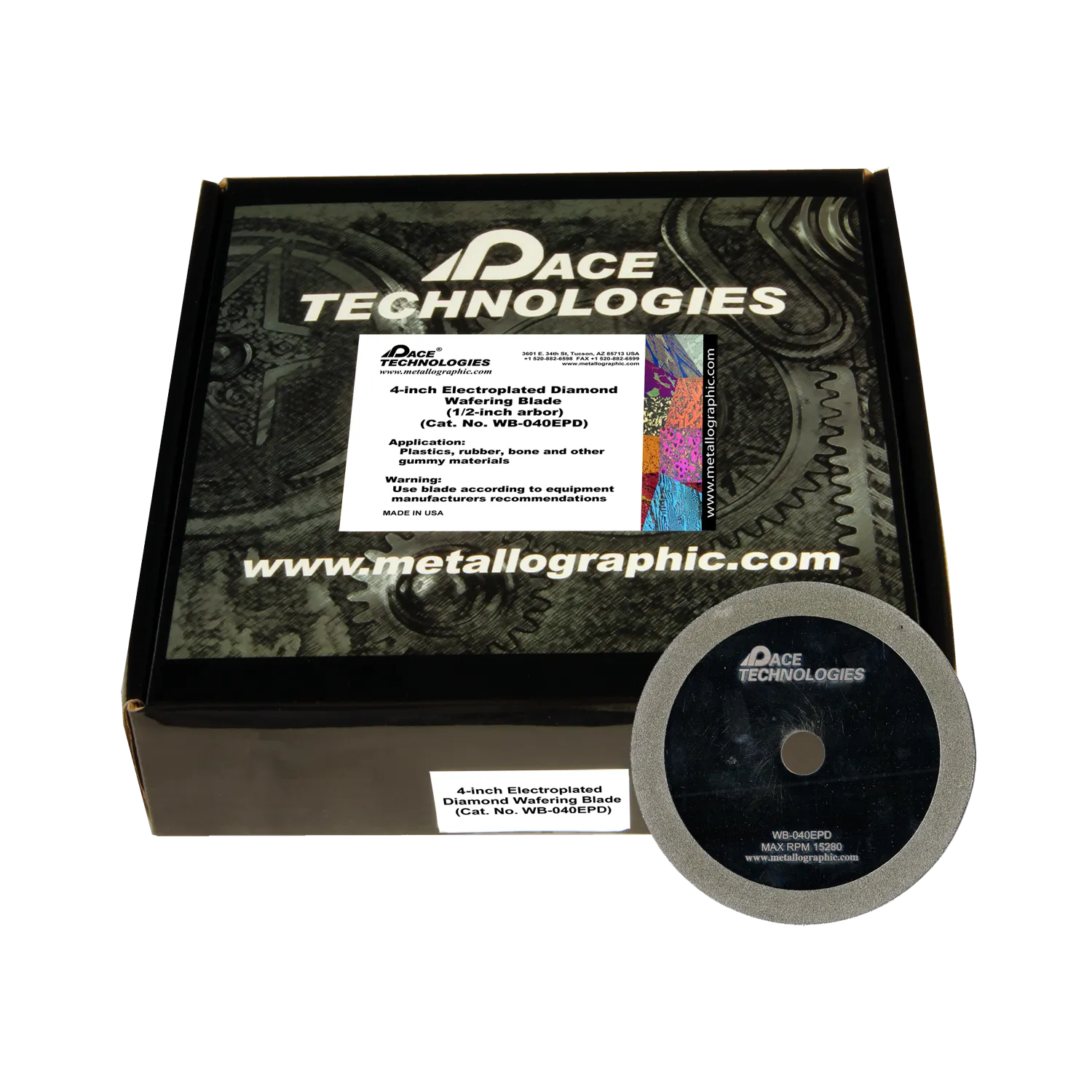 Hoja de diamante galvanizada para obleas de 4" (grano grueso), WB-040EPD