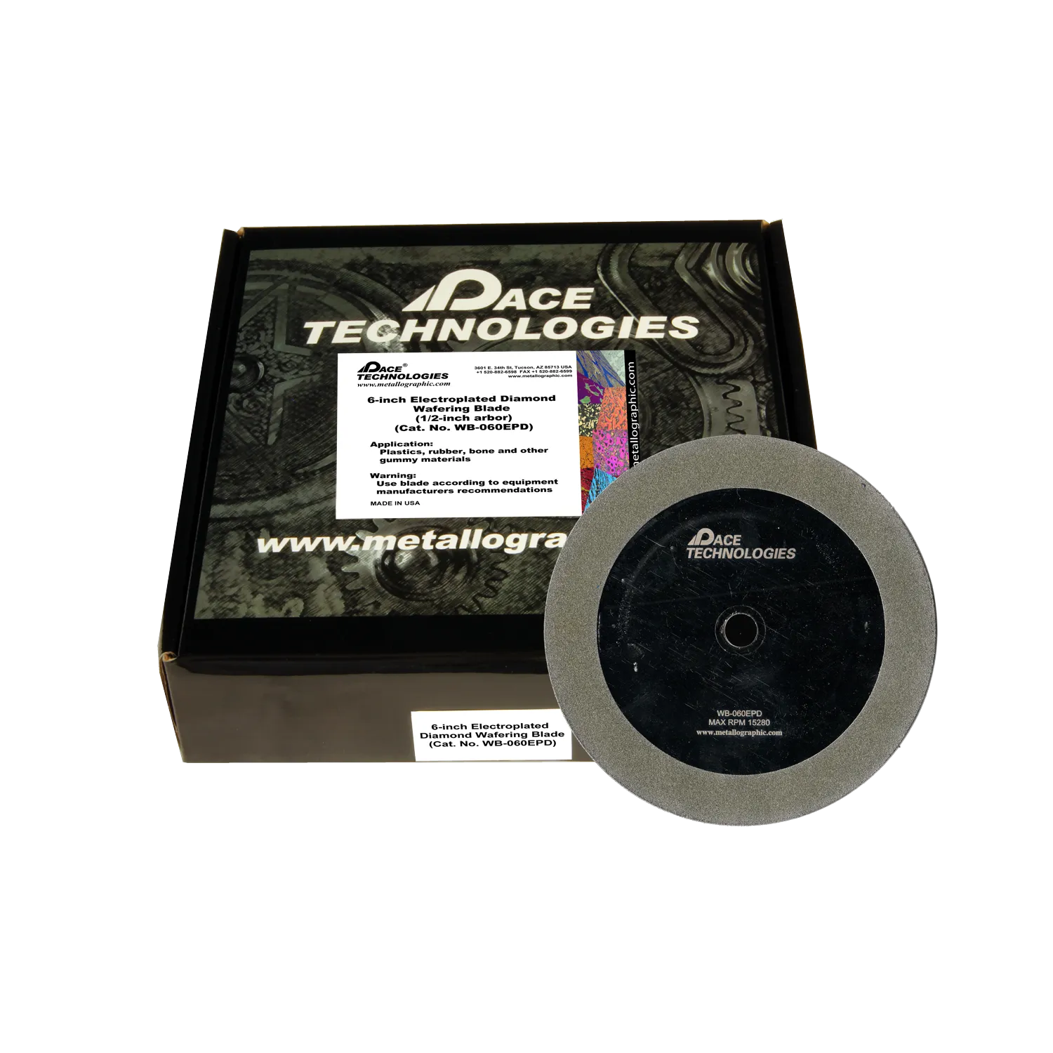 Hoja de diamante galvanizada para obleas de 6" (grano grueso), WB-060EPD