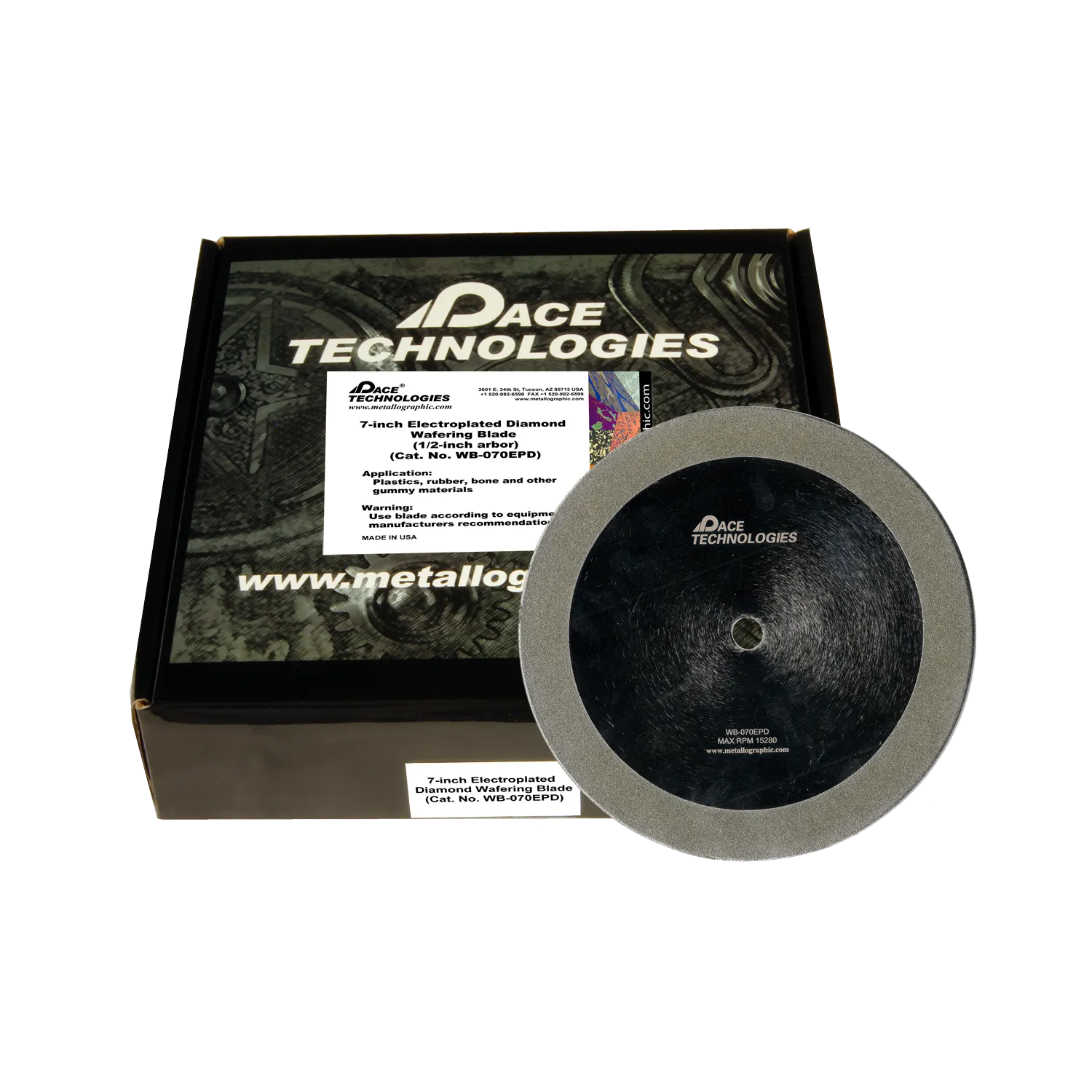 Hoja de diamante galvanizada para obleas de 7" (grano grueso), WB-070EPD