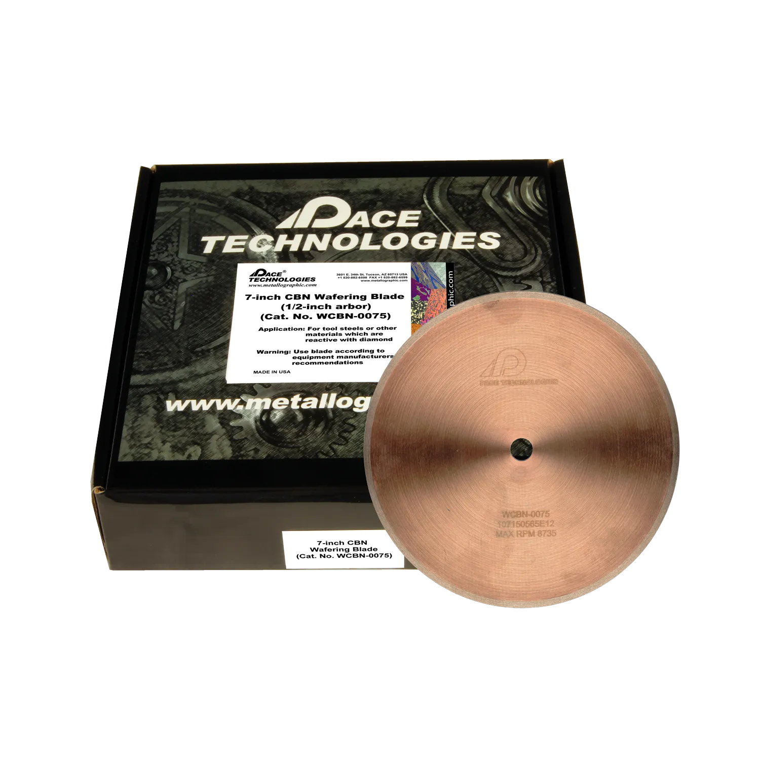 Cuchilla para obleas CBN de 7" (grano medio/alta concentración), WCBN-0075
