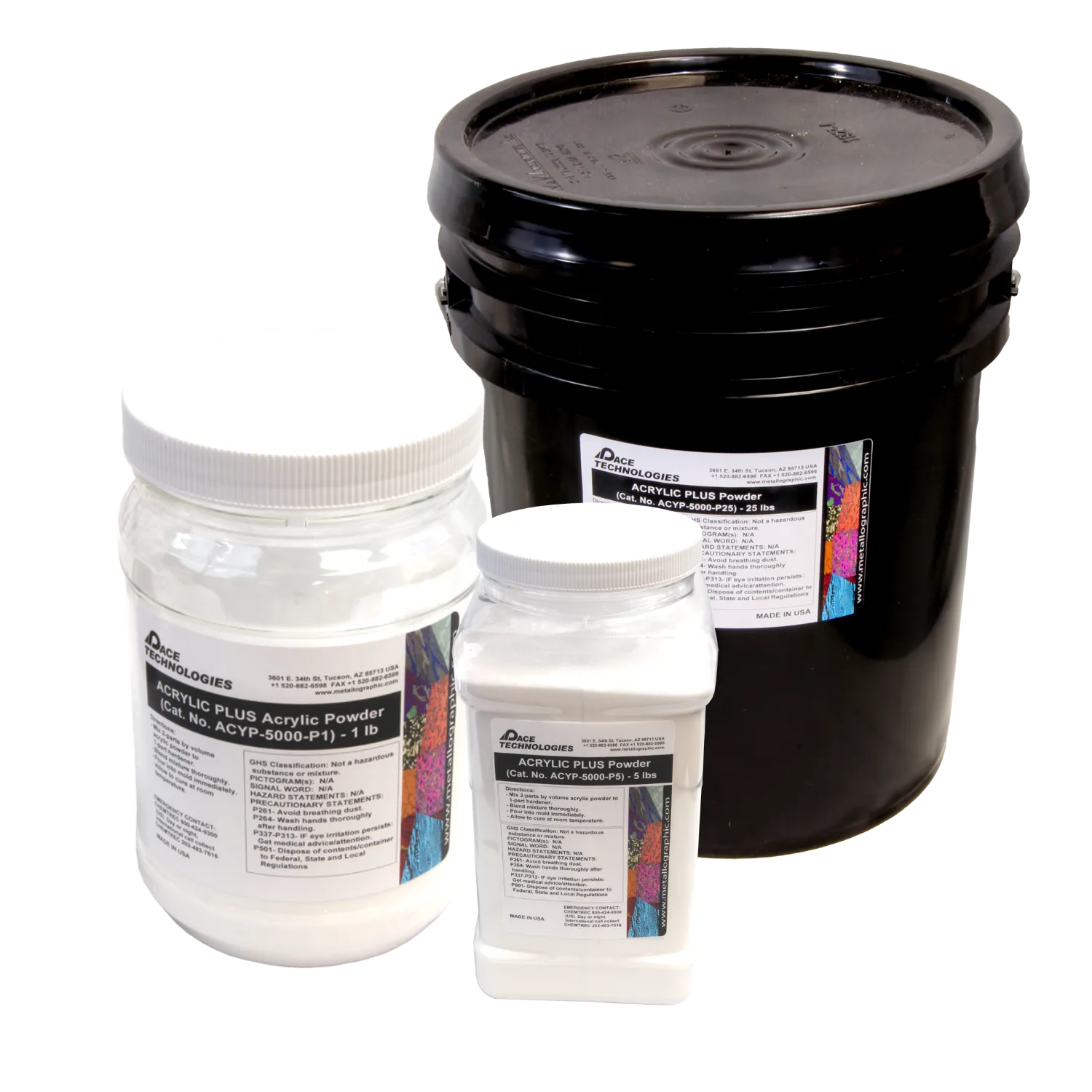 ACRYLIC PLUS Castable Mounting Resin (powder), 1 lb to 100 lbs