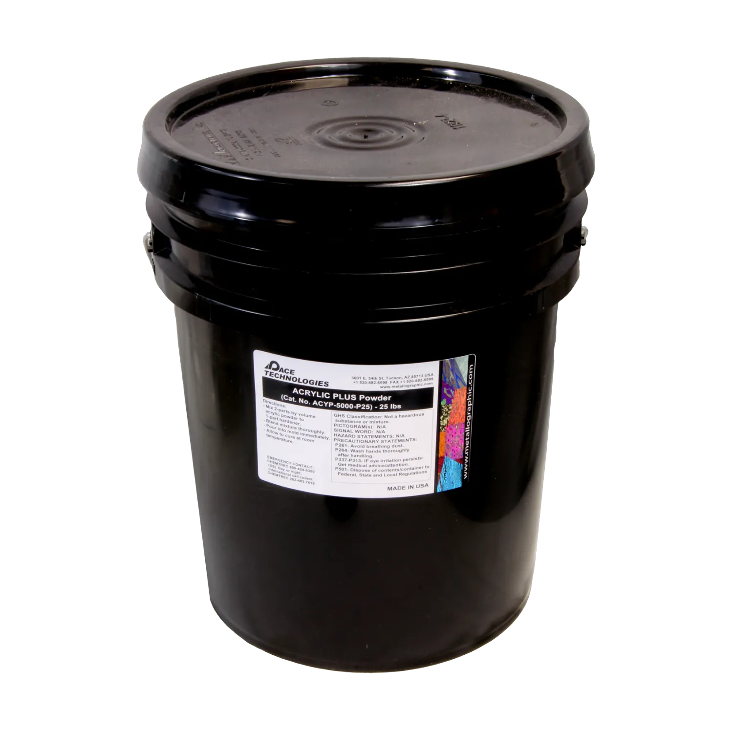 ACRYLIC PLUS Castable Mounting Resin (powder), 1 lb to 100 lbs