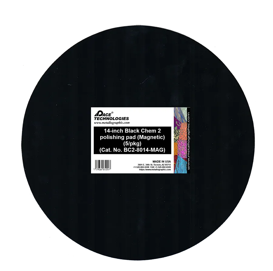 14" Black Chem 2 Polishing Pad with Magnetic Rubber, BC2-8014-MAG